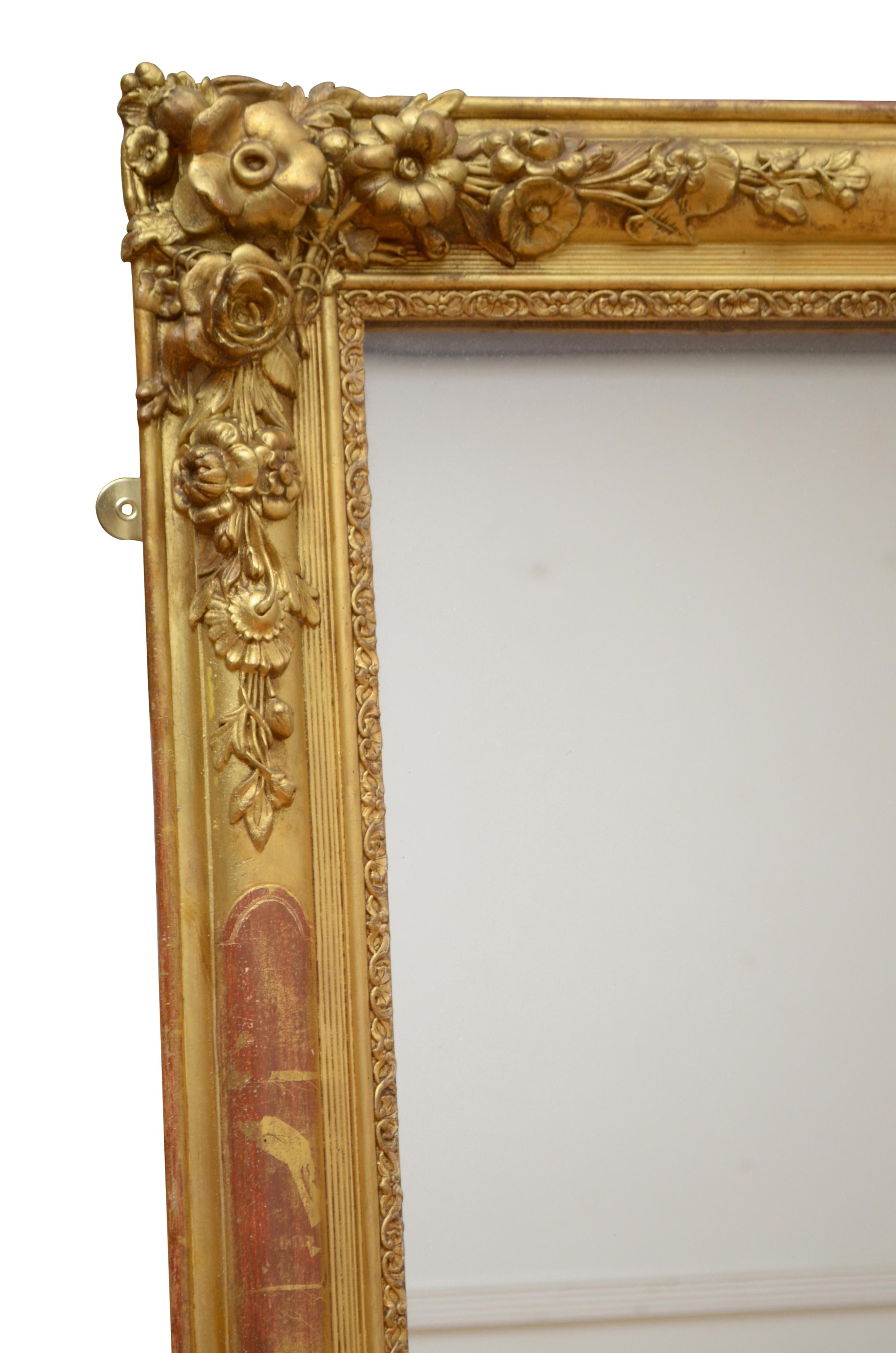 Gold Leaf Superb 19th Century Giltwood Wall Mirror