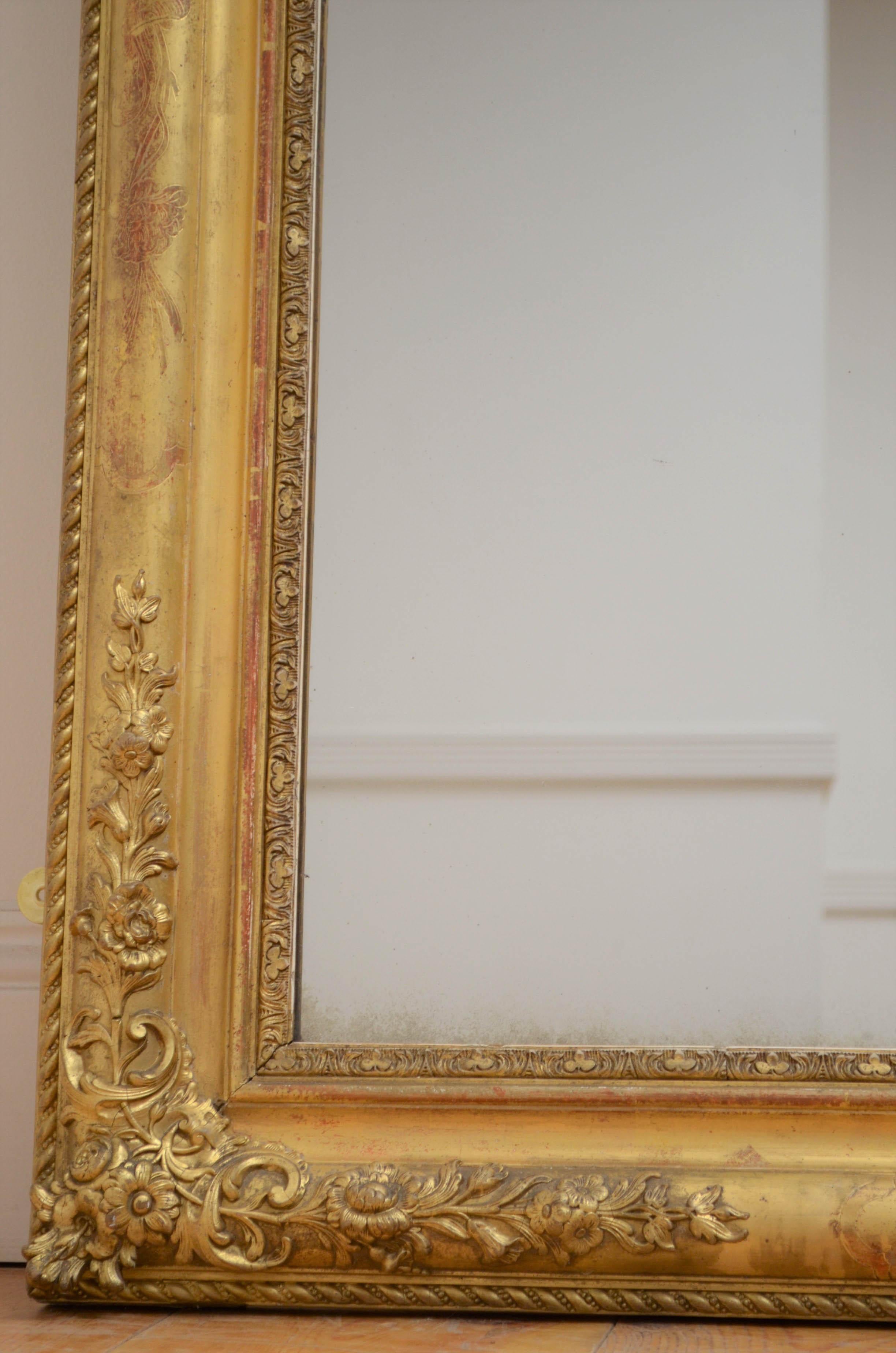Superb 19th Century Giltwood Wall Mirror In Good Condition In Whaley Bridge, GB