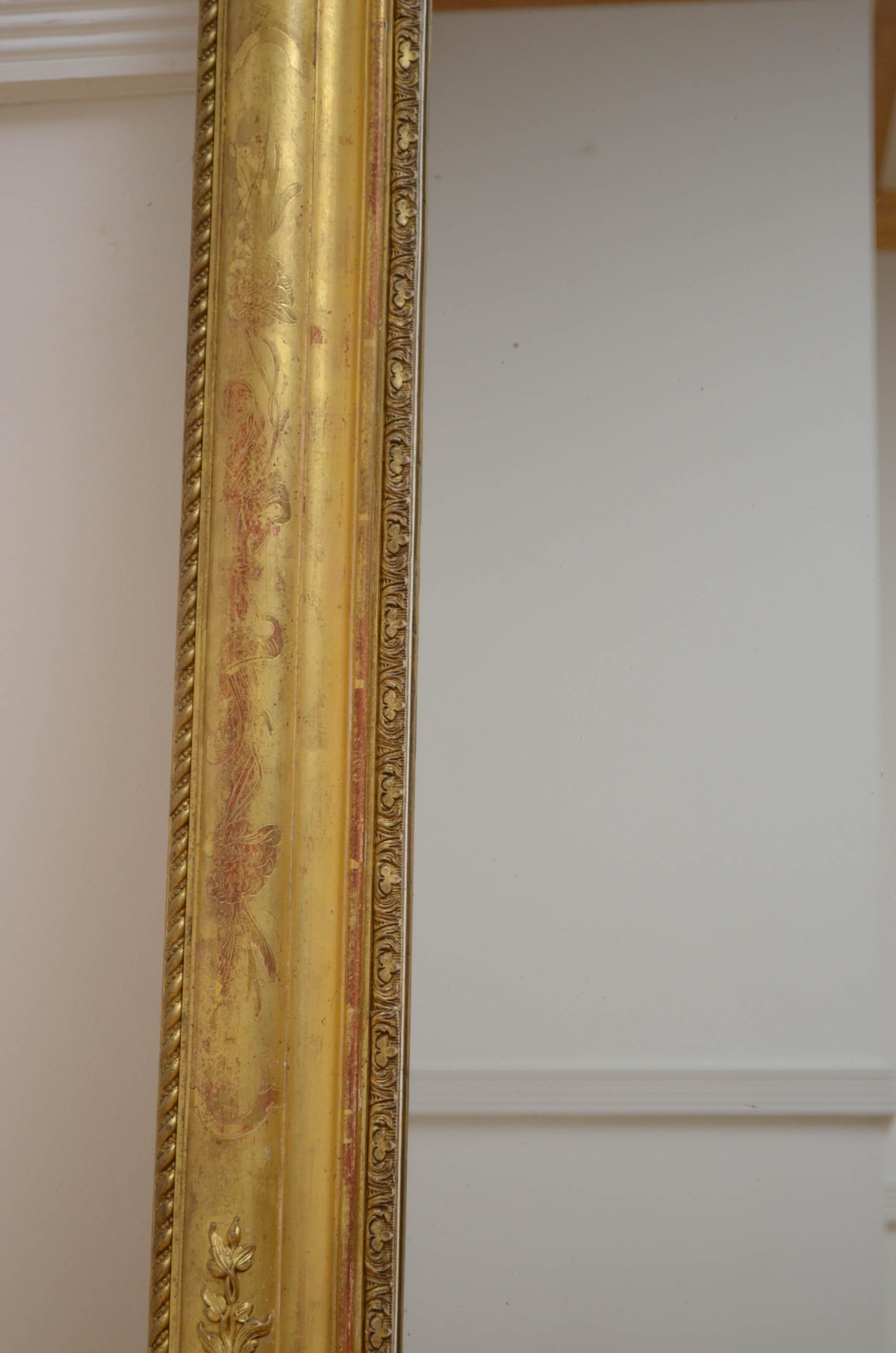 Gold Leaf Superb 19th Century Giltwood Wall Mirror