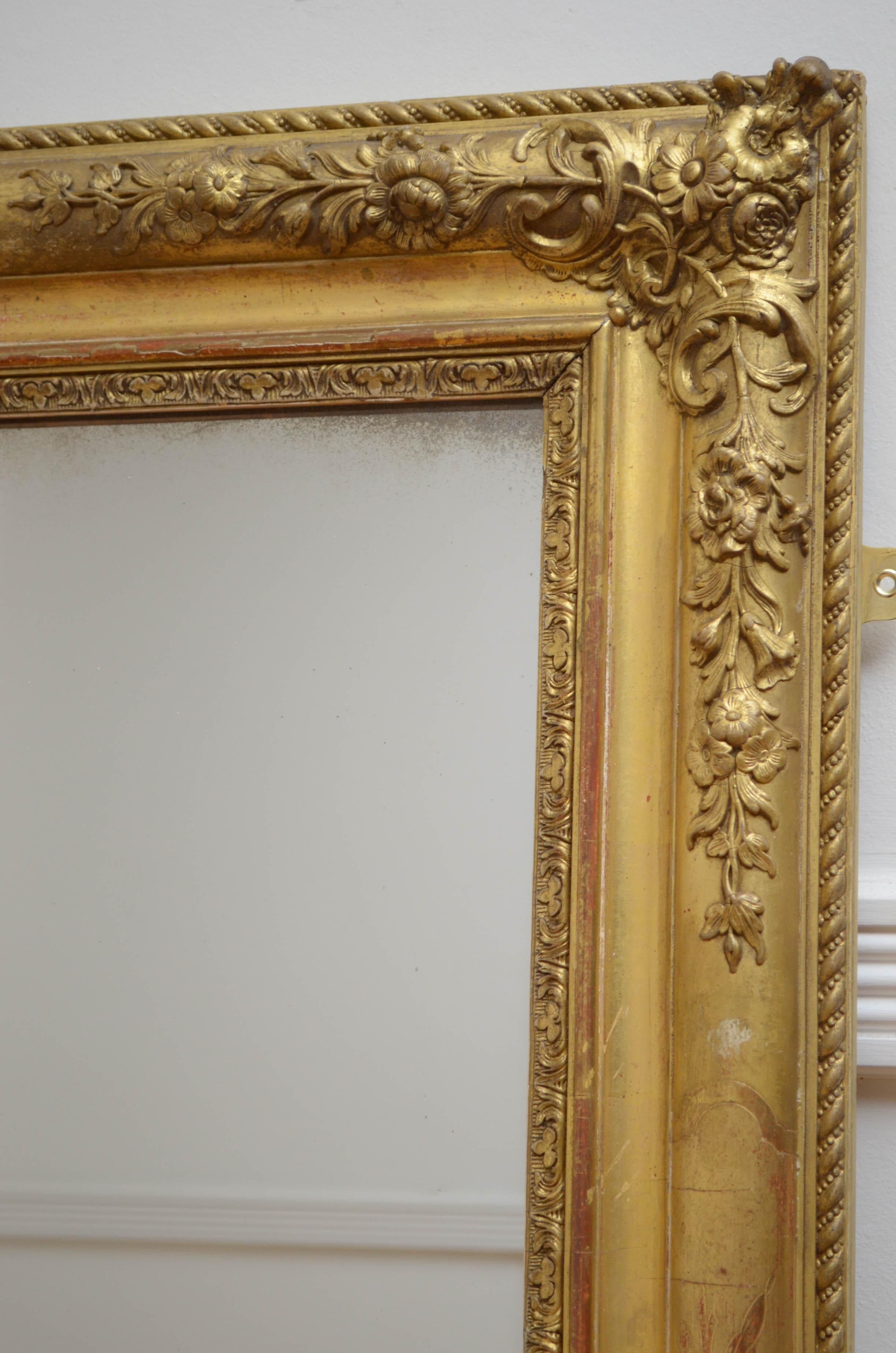 Superb 19th Century Giltwood Wall Mirror 4