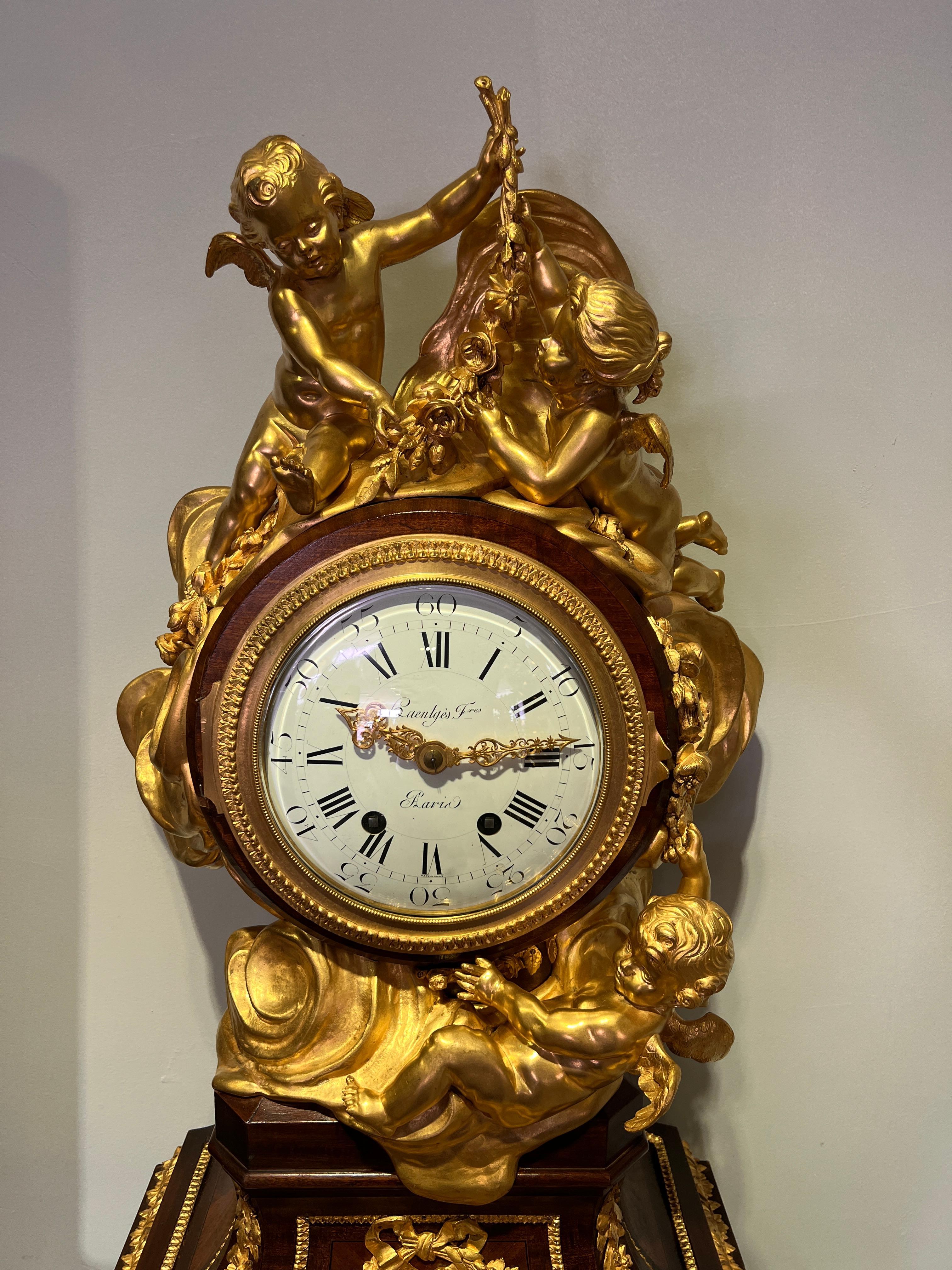 Superbo orologio a pendolo del XIX secolo di Haentges Freres in vendita 11