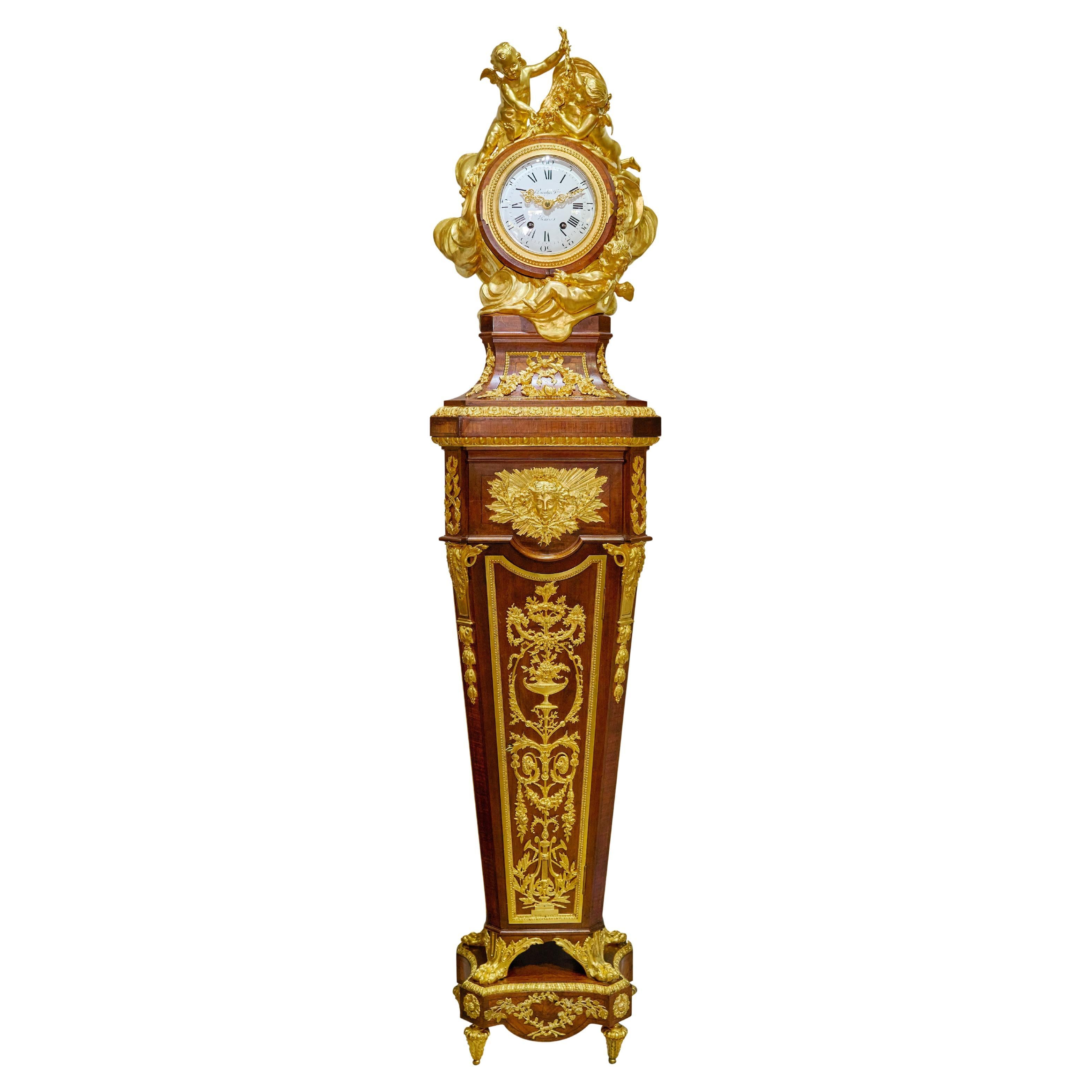 Superbe horloge de grand-père du 19ème siècle par Haentges Frères