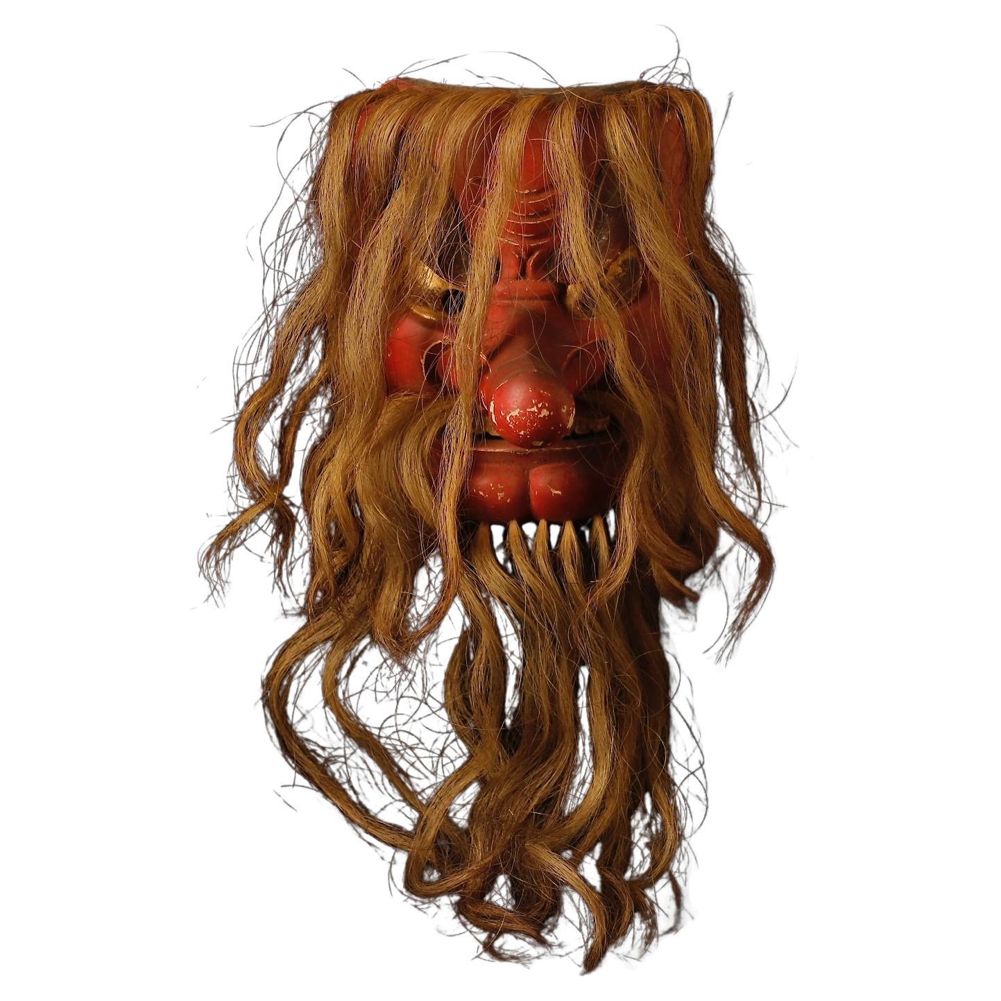 Superbe masque de Tengu japonais du 19e siècle - Fin de la période Edo en vente