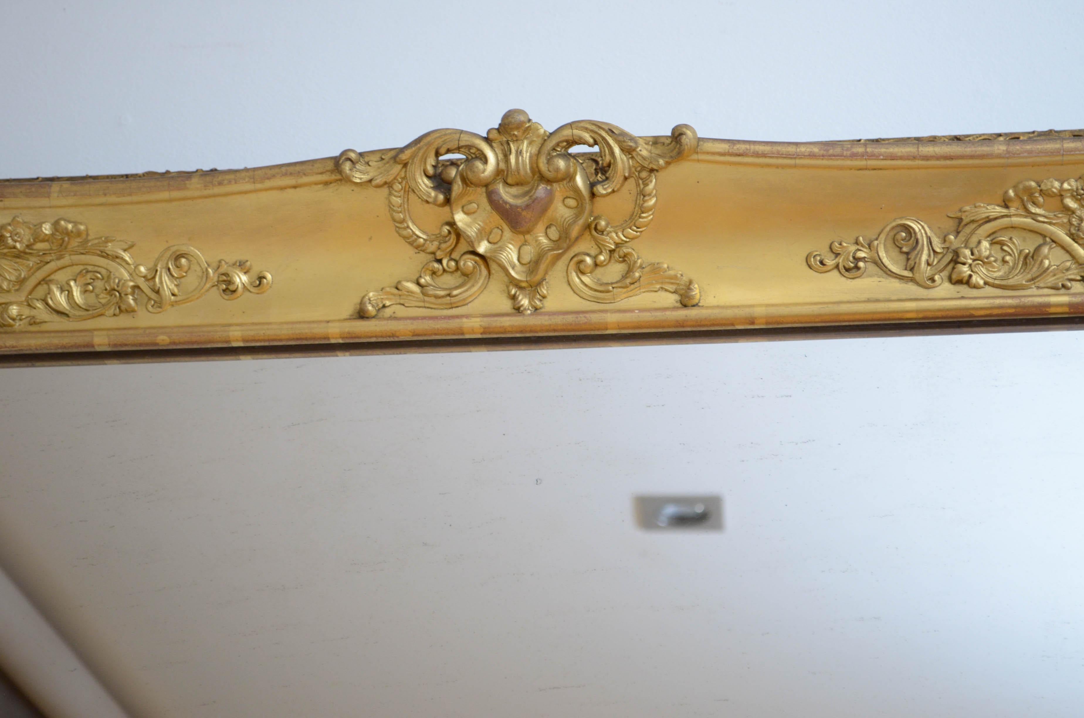 Superb 19th Century Leaner or Wall Mirror For Sale 4