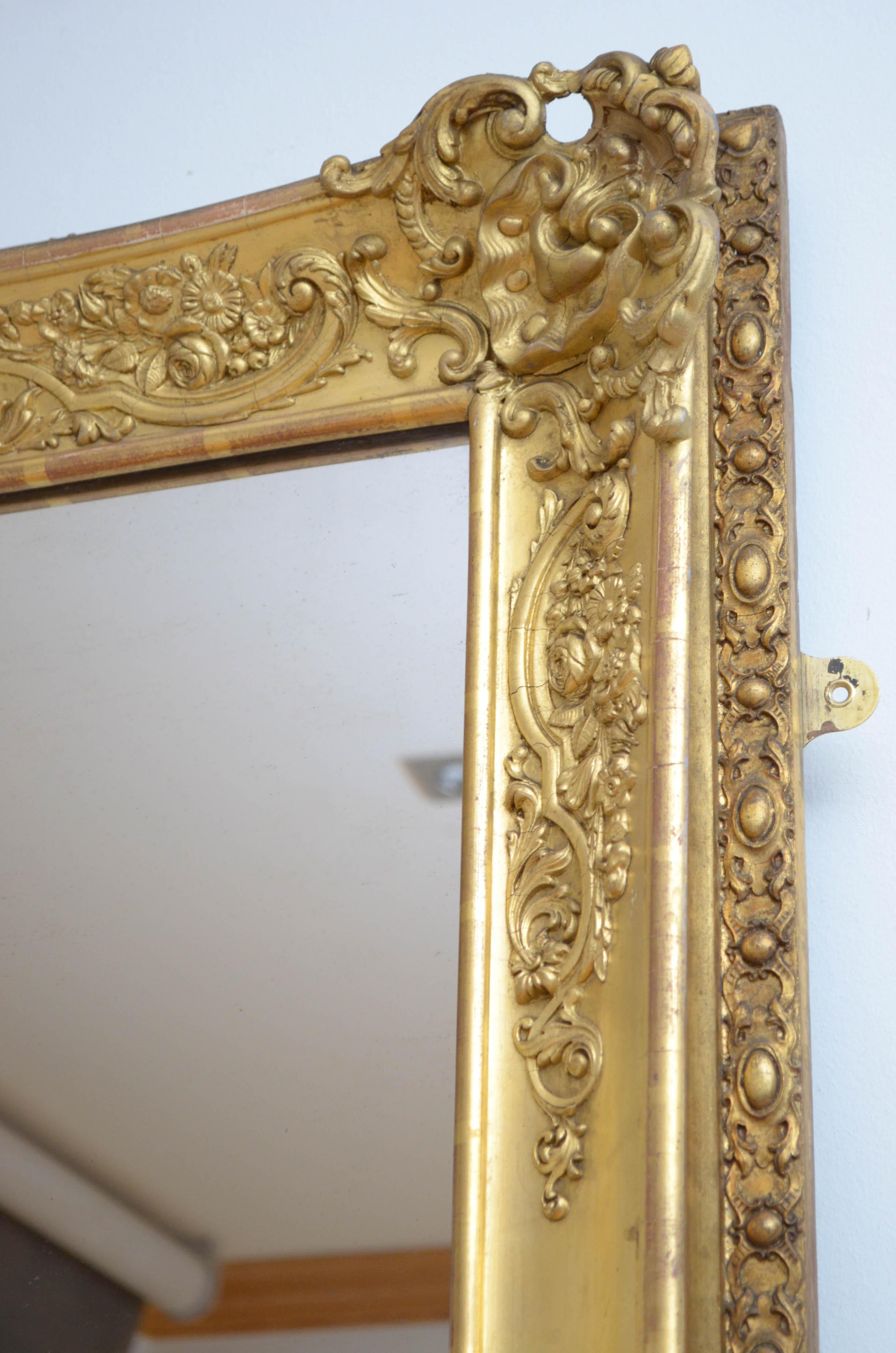 Superb 19th Century Leaner or Wall Mirror For Sale 5