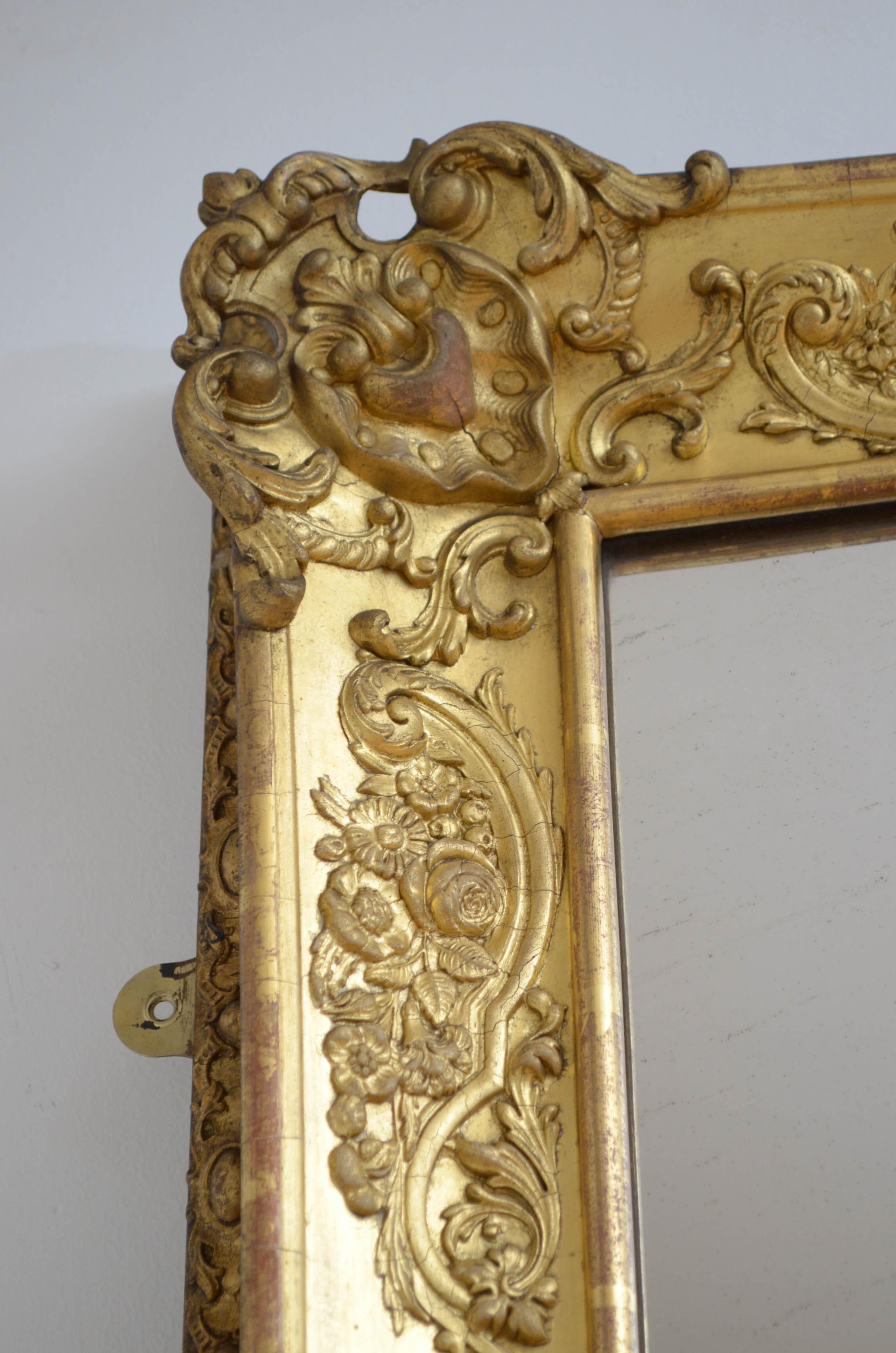 Superb 19th Century Leaner or Wall Mirror For Sale 3
