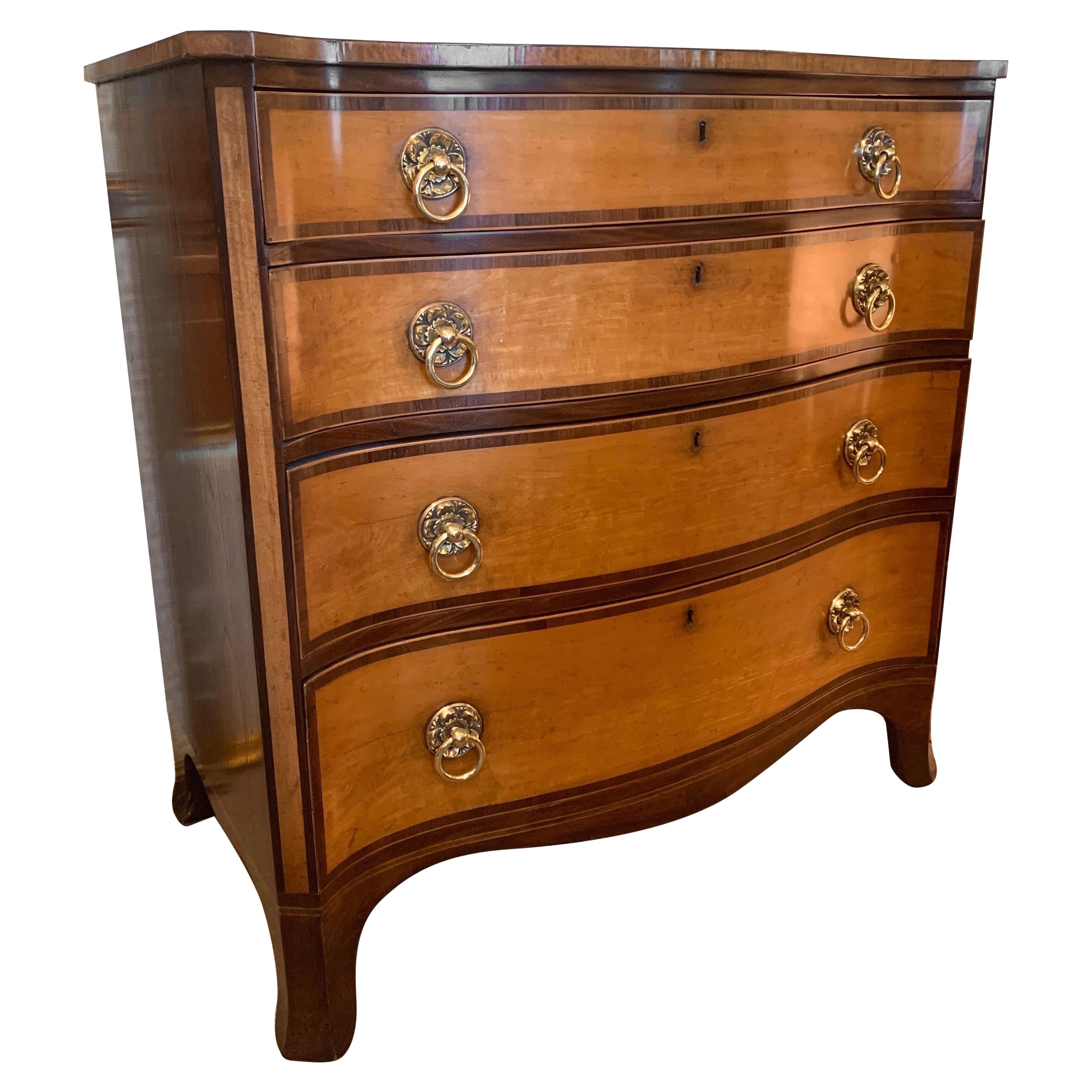 Superb 18th Century London Made Serpentine Chest stamped Edwards & Roberts For Sale
