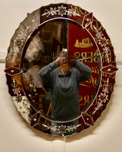 Superb 19th Century Oval Venetian Mirror