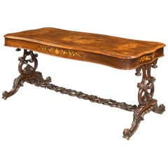 Superb 19th Century Rosewood, Kingwood and Marquetry Centre Standing Table