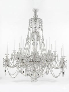 Superb 19th Century Russian All Handcut Crystal Chandelier with 18 Lights
