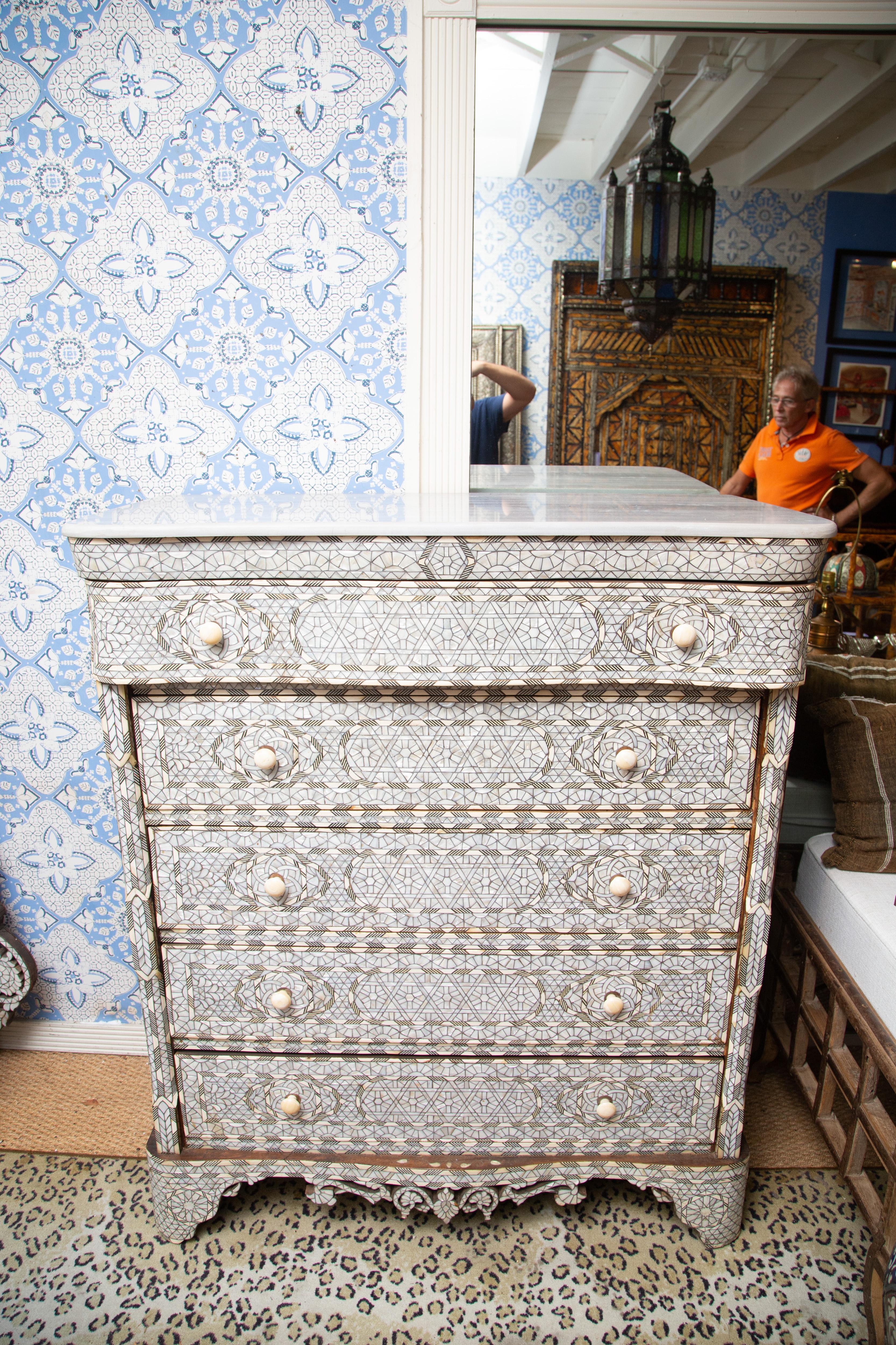 moroccan inlay dresser