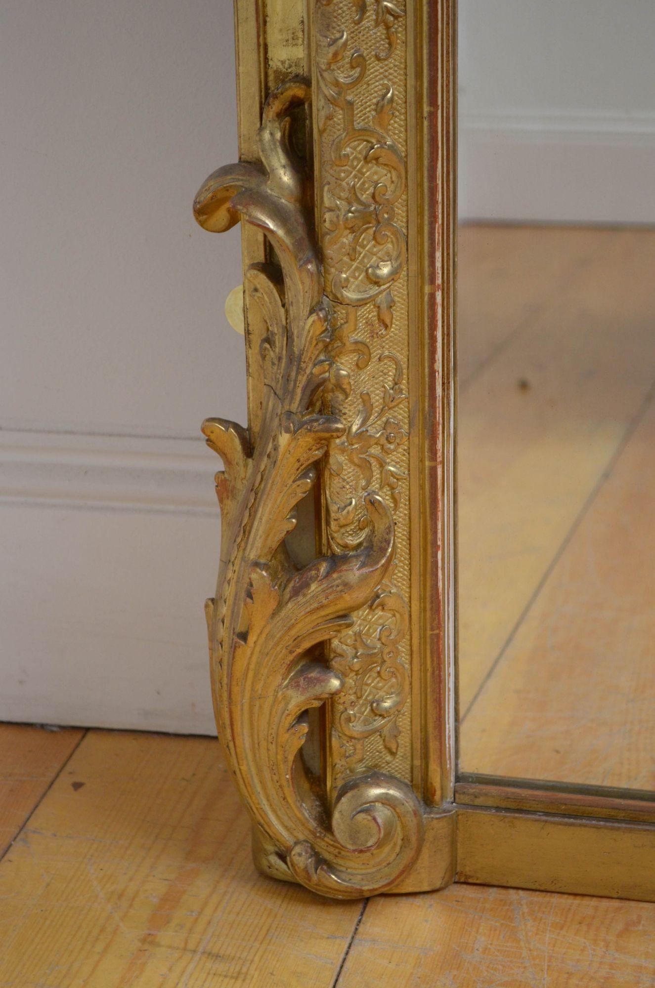 Superb 19th Century Trumeau Mirror In Good Condition For Sale In Whaley Bridge, GB