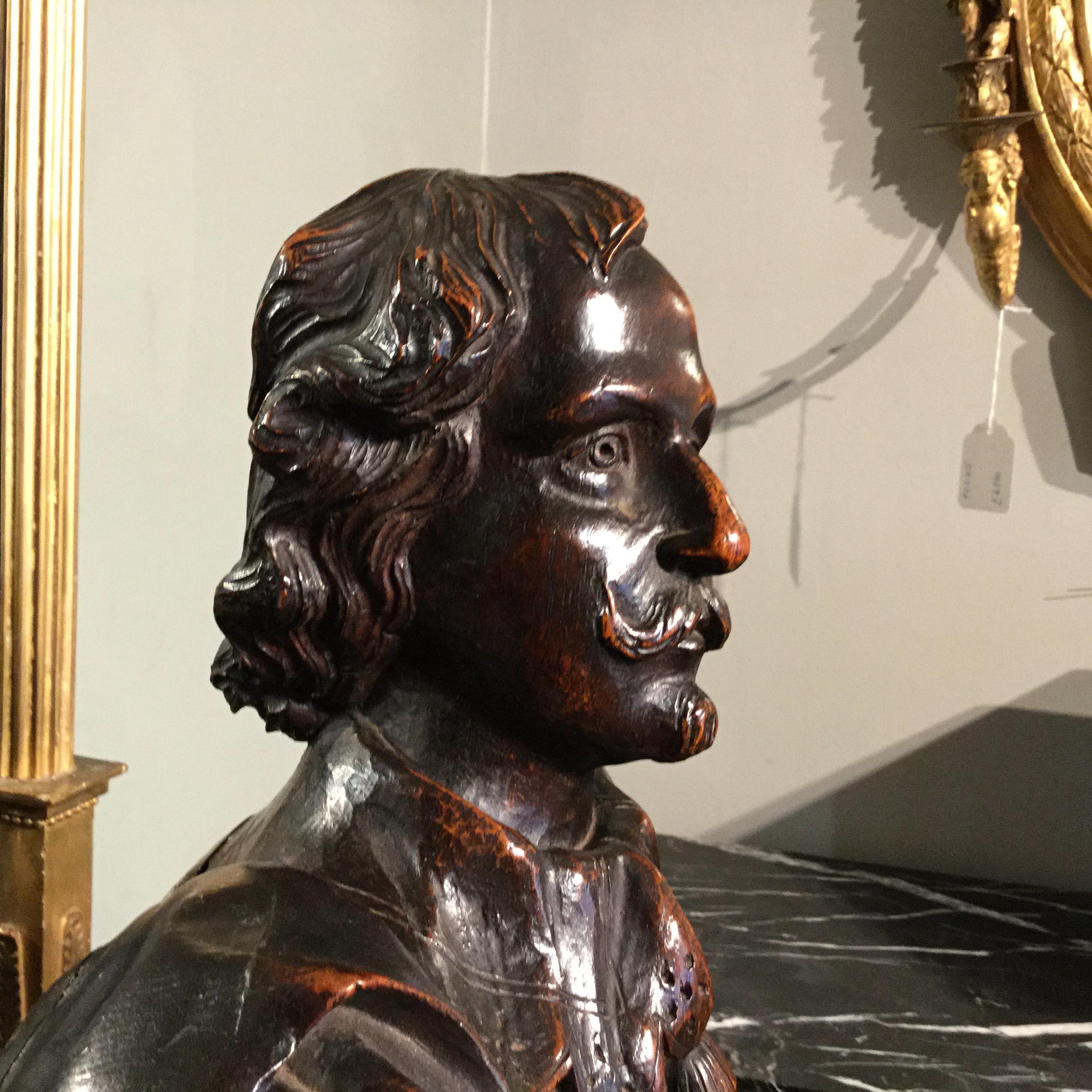 Mid-19th Century Superb 19th Century Victorian Carved Oak Figure of Sir Anthony Van Dyck For Sale