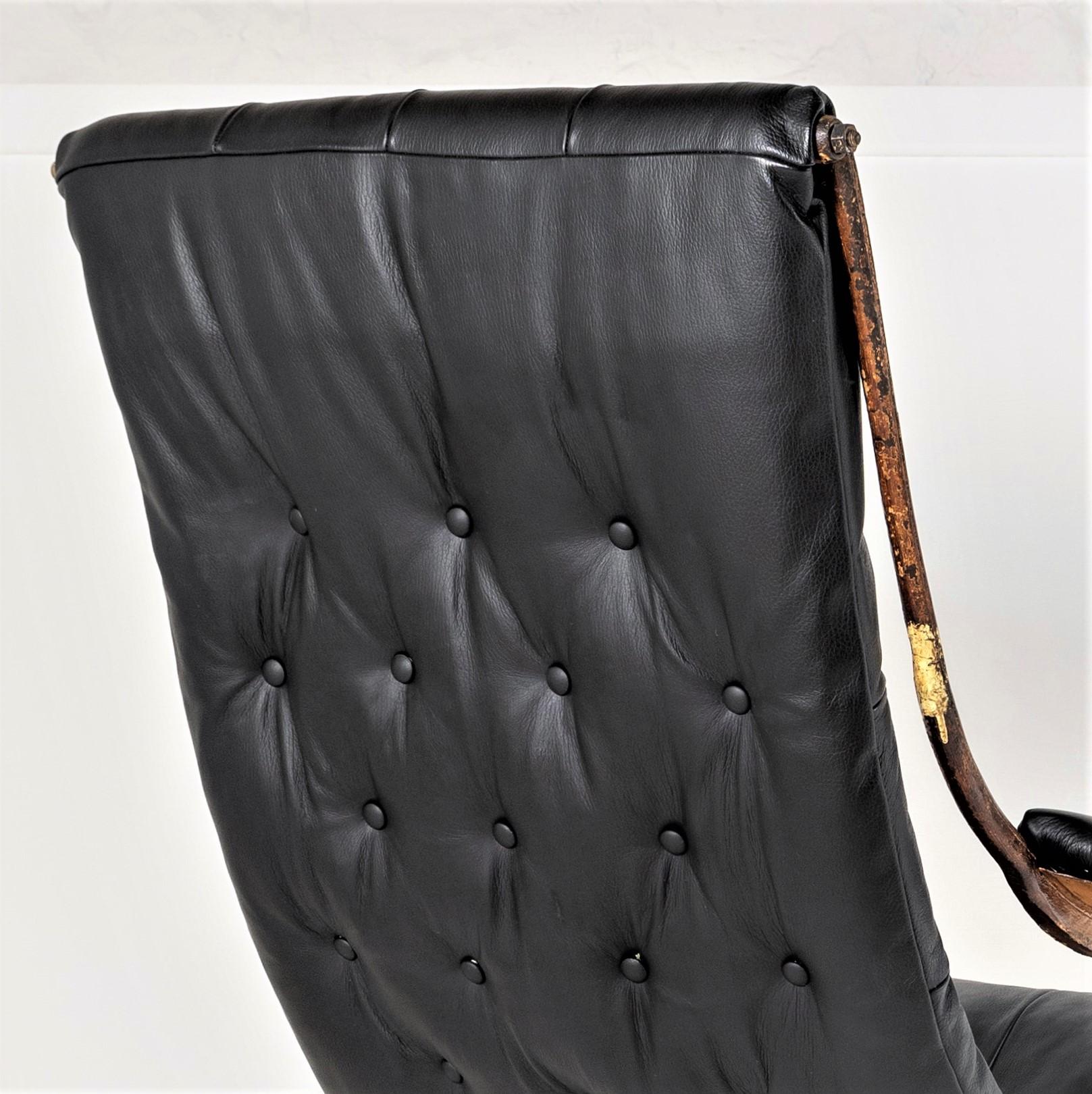 Superbe 19ème siècle. Chaise à bascule en cuir avec cadre en fer de R W Winfield, Angleterre en vente 7