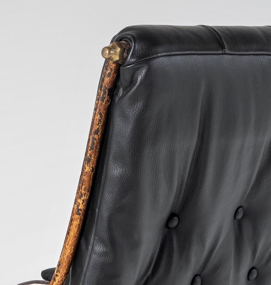 Superbe 19ème siècle. Chaise à bascule en cuir avec cadre en fer de R W Winfield, Angleterre en vente 8