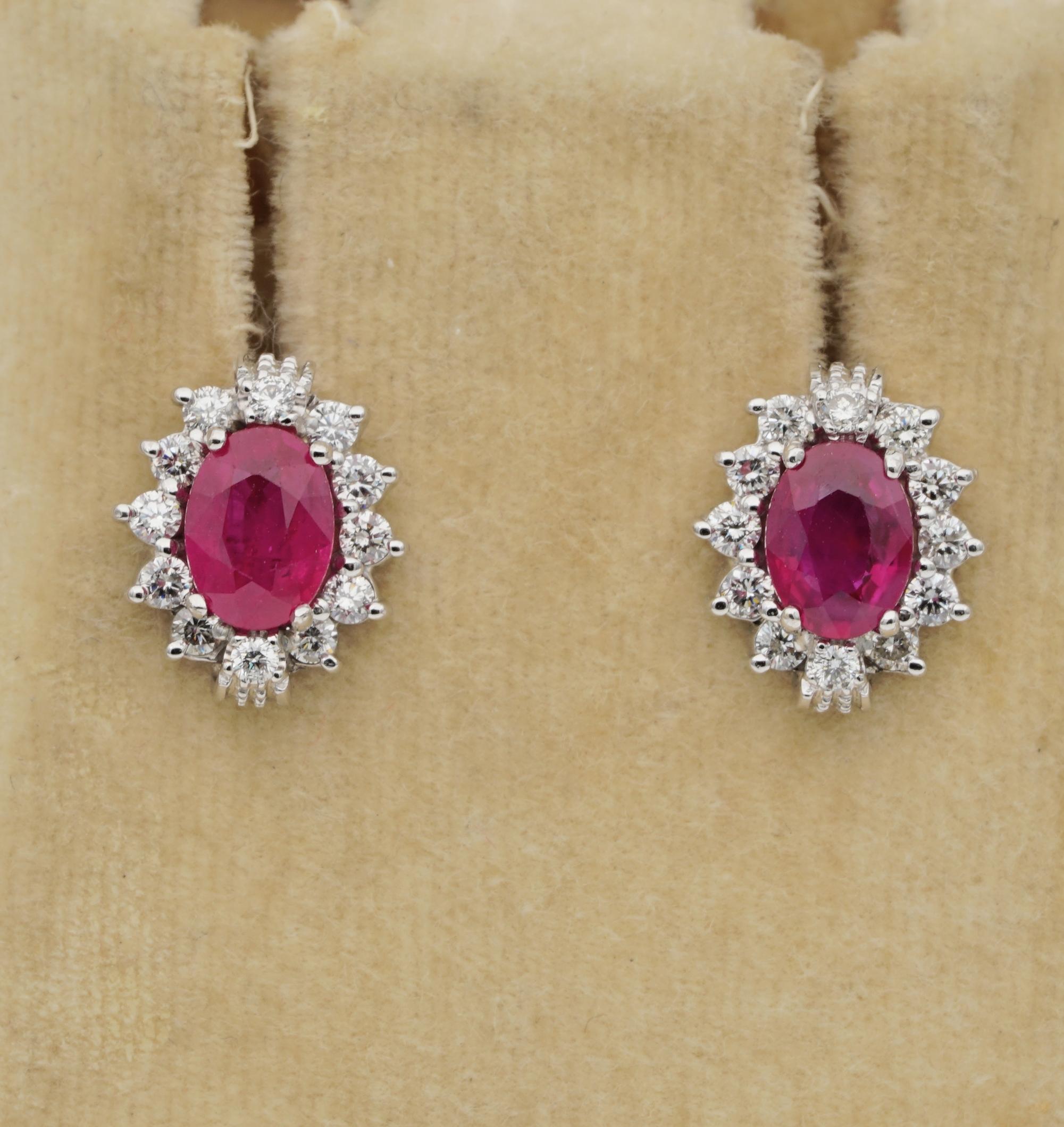 Ruby Passion!

Versatile, captivating, classy halo style, vintage Ruby & Diamond Stud earrings
Will adorn your ears with cheerful red Colour and sparkle in a easy version always charming and elegant suitable for any occasion
Vintage 1960 ca, hand