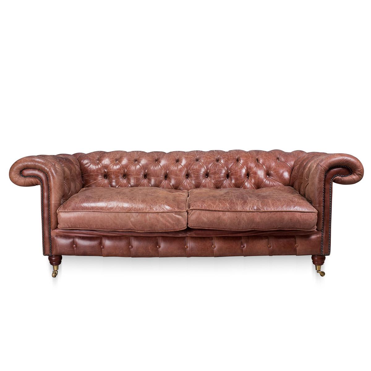Superb quality leather Chesterfield sofa with feather filled cushions, late 20th century.
Condition

In excellent condition. No damage.


Size

Height 75 cm
Width 210 cm
Depth 85 cm.


    