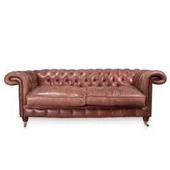 Superb 20th Century Chesterfield Feather Filled Leather Sofa, circa 1990