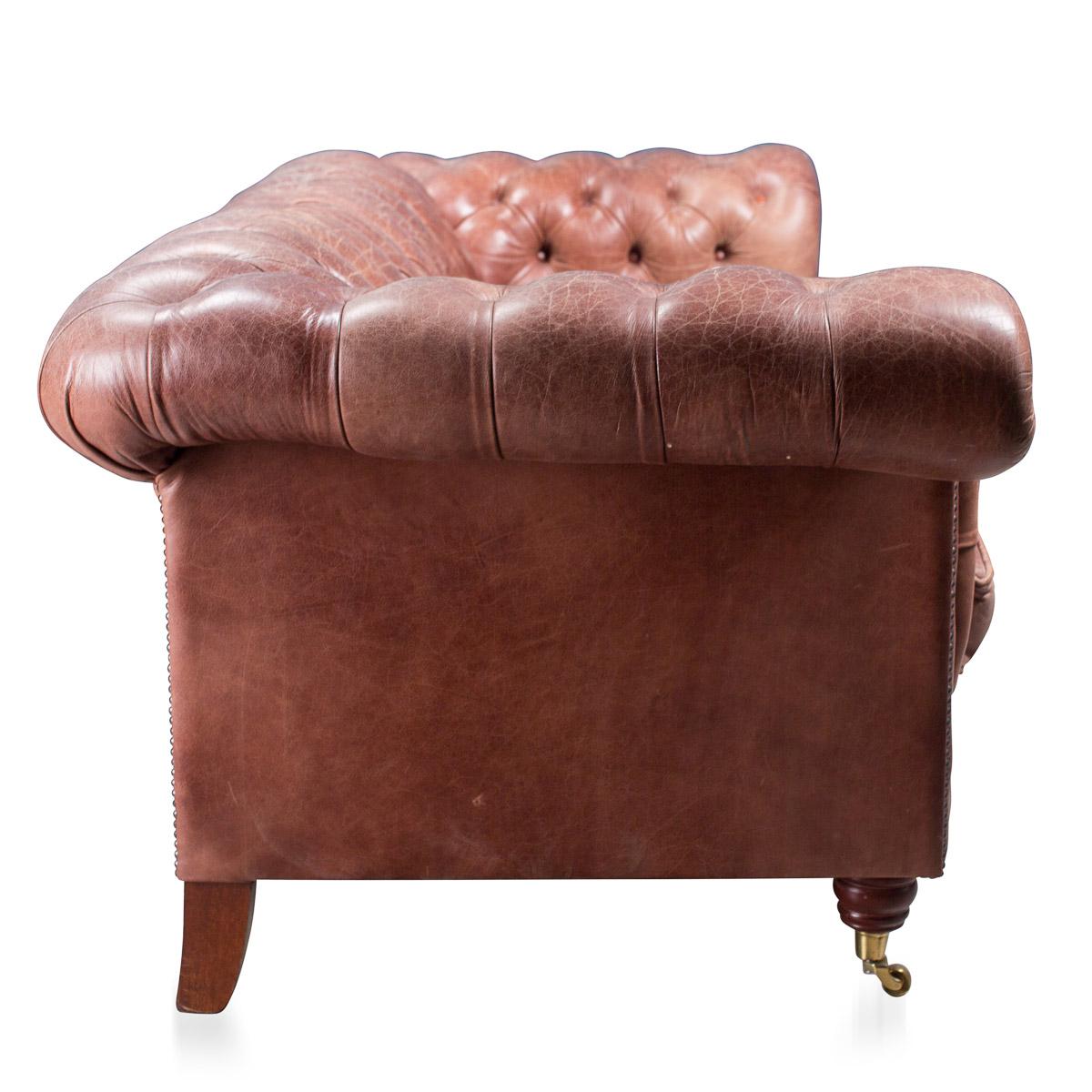 Superb 20th Century Chesterfield Feather Filled Leather Sofa, circa 1990 2