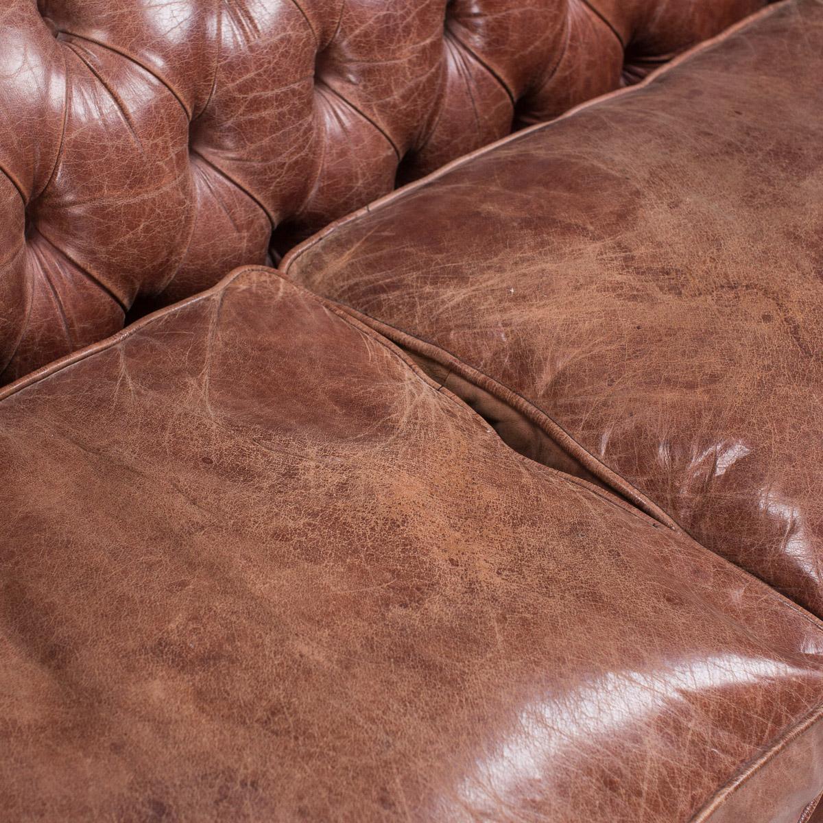 Superb 20th Century Chesterfield Feather Filled Leather Sofa, circa 1990 5