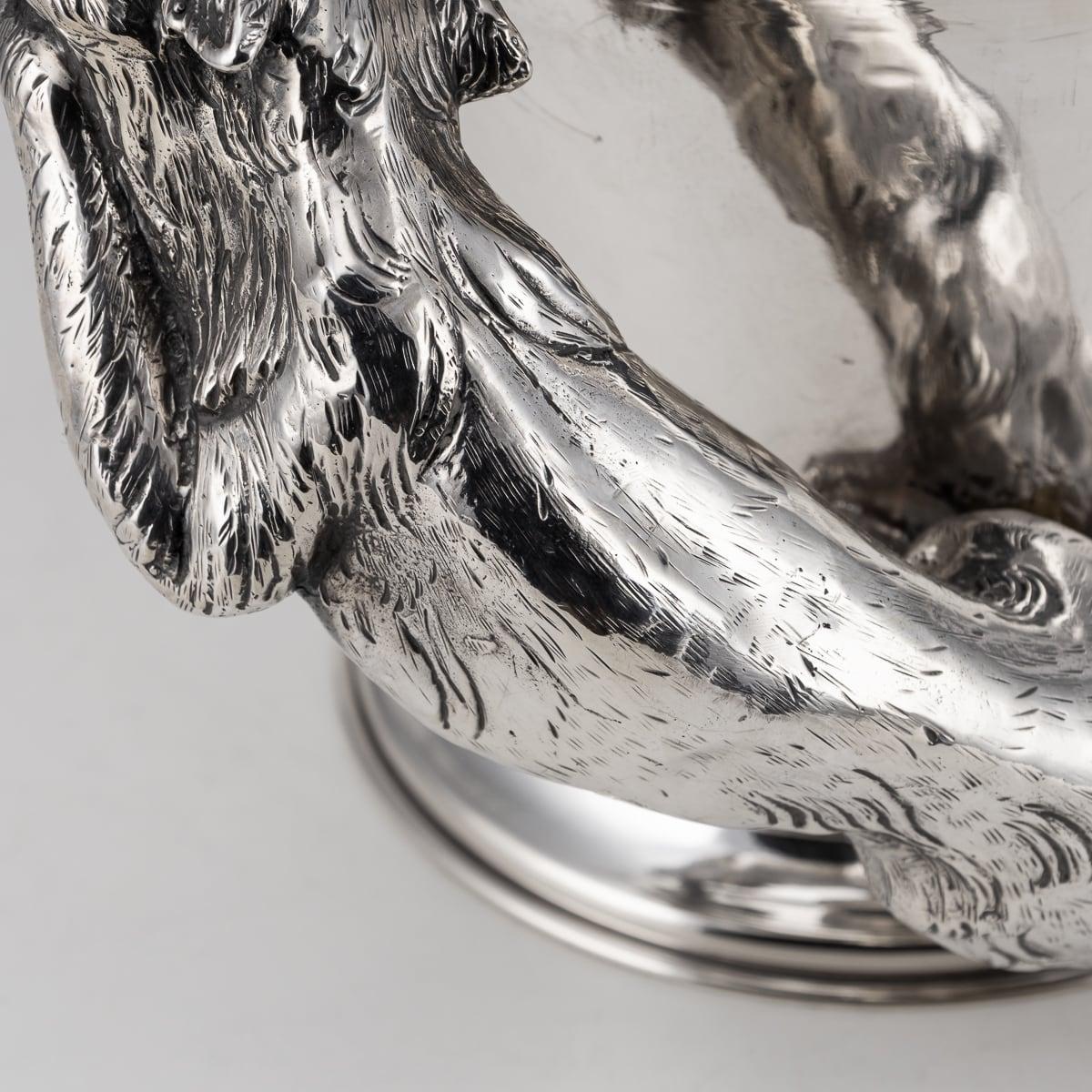Superb 20th Century Italian Silver Plated Fox Wine Cooler, Franco Lapini c.1960 For Sale 6