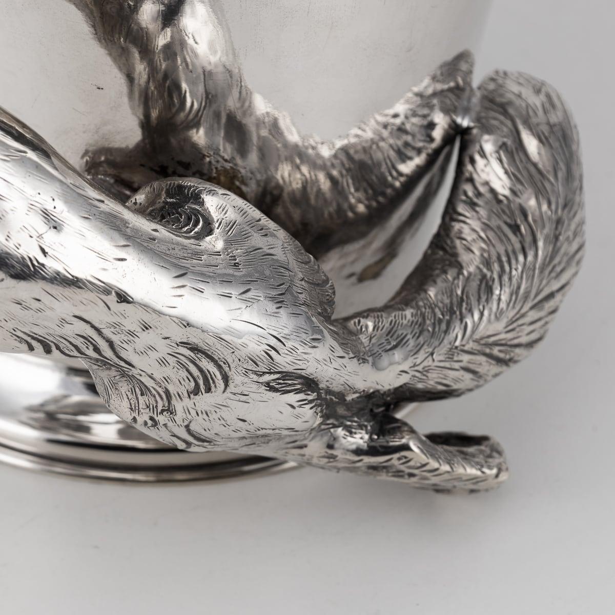 Superb 20th Century Italian Silver Plated Fox Wine Cooler, Franco Lapini c.1960 For Sale 7