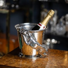 Superb 20th Century Italian Silver Plated Fox Wine Cooler, Franco Lapini c.1960