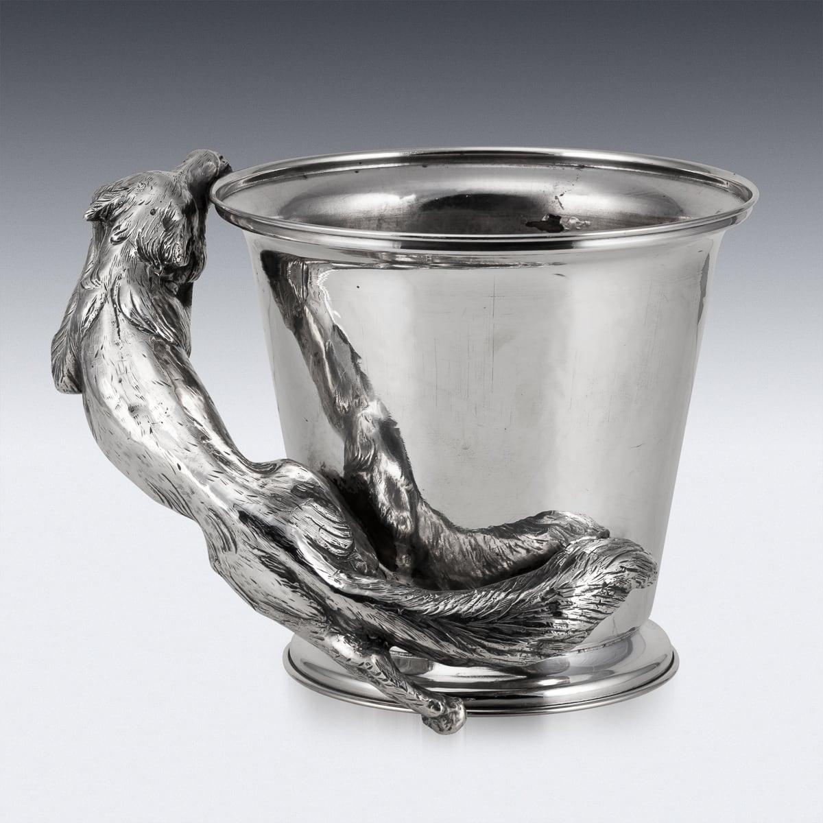 Superb 20th Century Italian Silver Plated Fox Wine Cooler, Franco Lapini c.1960 In Good Condition For Sale In Royal Tunbridge Wells, Kent