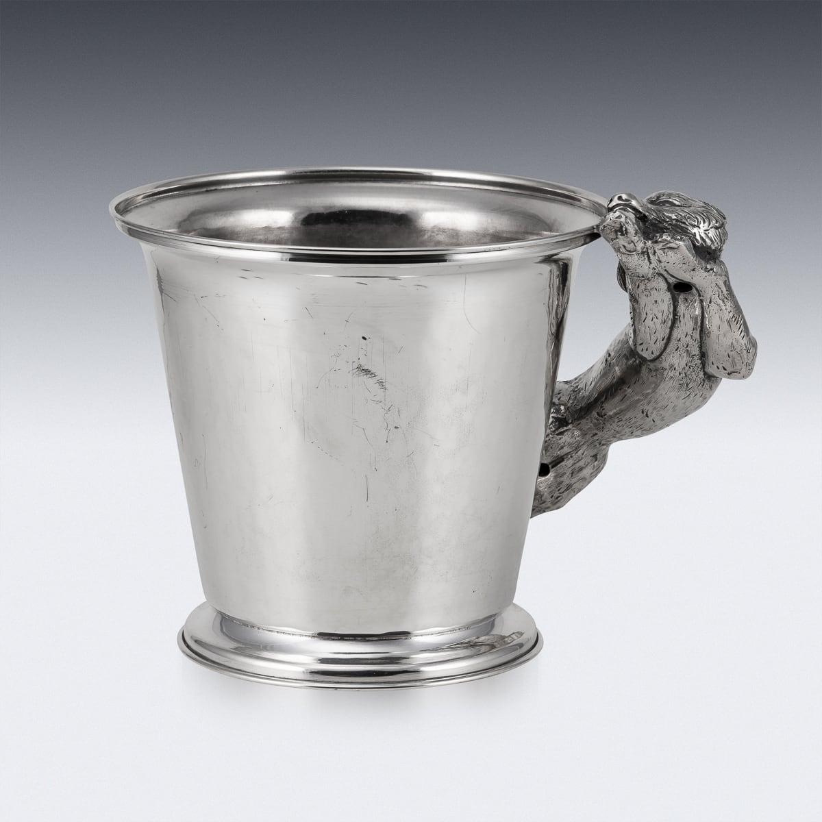 Superb 20th Century Italian Silver Plated Fox Wine Cooler, Franco Lapini c.1960 For Sale 2