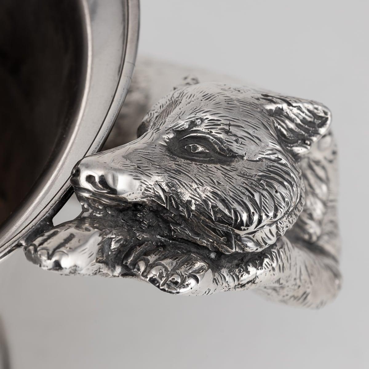 Superb 20th Century Italian Silver Plated Fox Wine Cooler, Franco Lapini c.1960 For Sale 4
