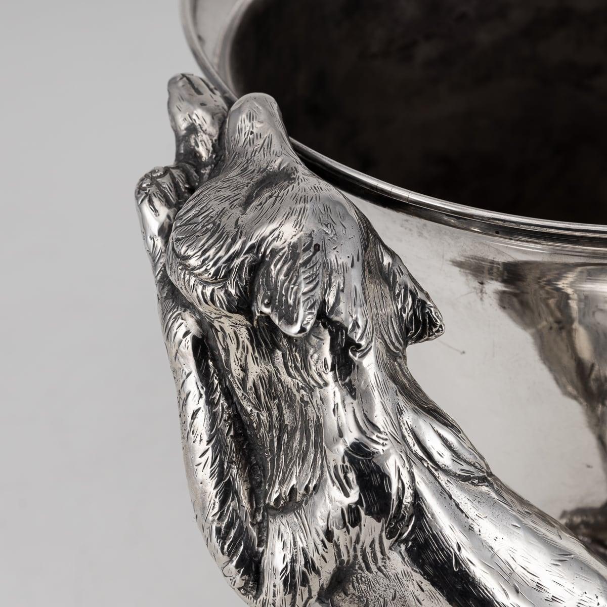Superb 20th Century Italian Silver Plated Fox Wine Cooler, Franco Lapini c.1960 For Sale 5