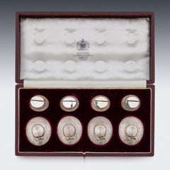 Superb 20th Century Set Of Sixteen Solid Silver Menu Holders, Asprey & Co c.1990