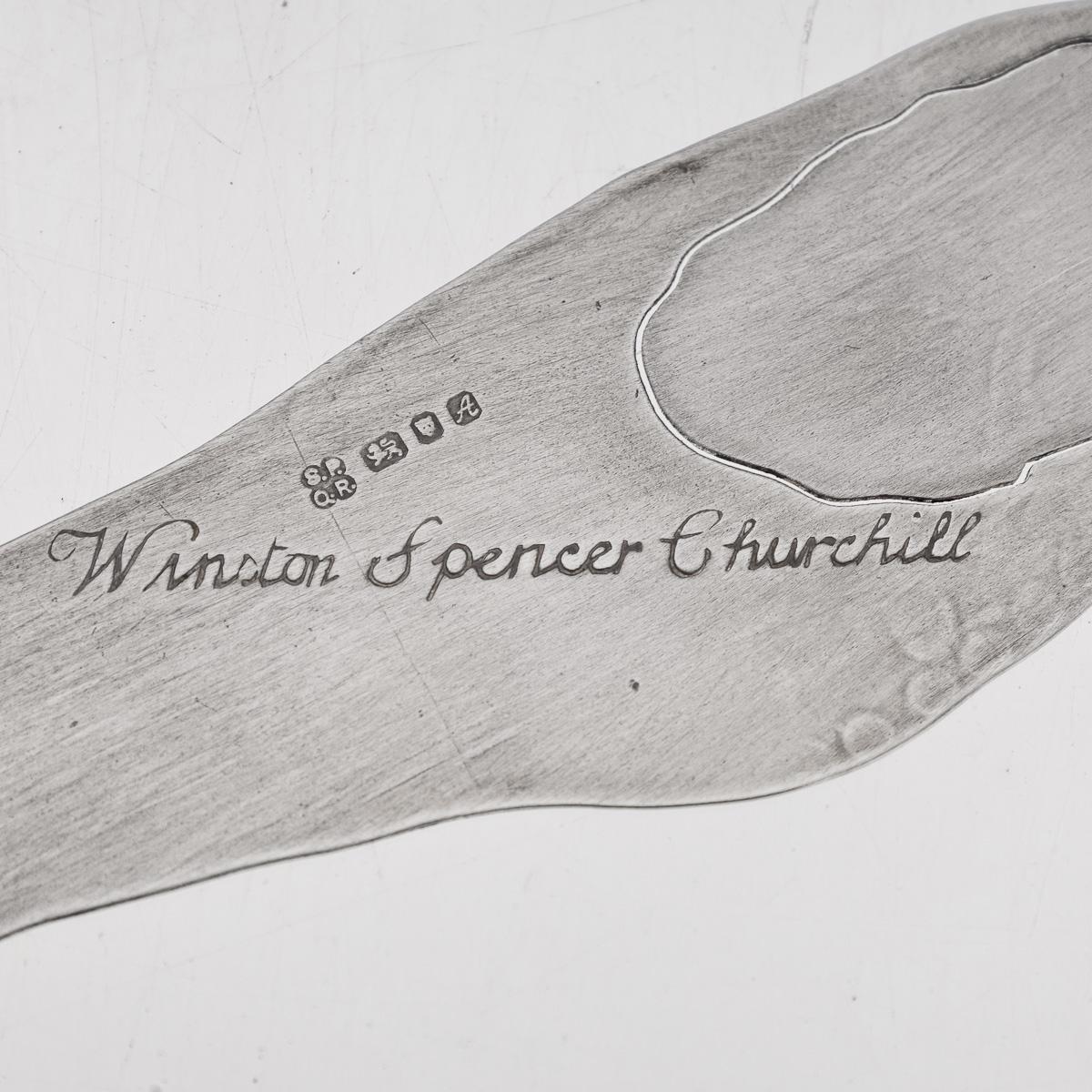 Superbo segnalibro in argento massiccio del 20° secolo di Winston Churchill, Londra c.1975 in vendita 4