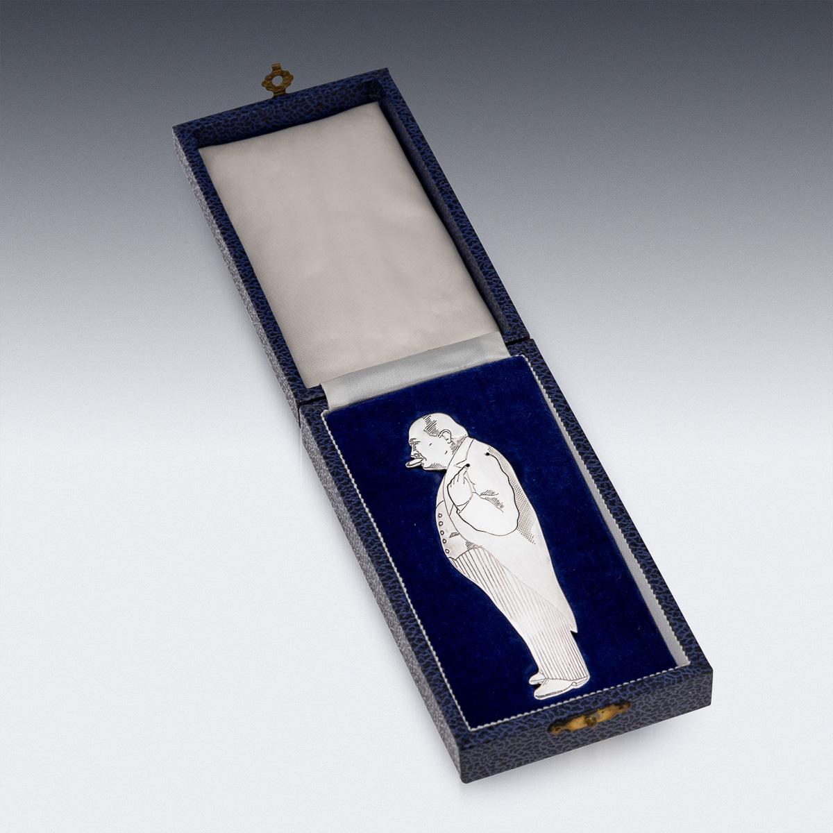 Britannico Superbo segnalibro in argento massiccio del 20° secolo di Winston Churchill, Londra c.1975 in vendita