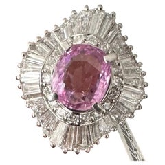 Superb 2.17ct Pink Sapphire & Diamond Platinum Ring