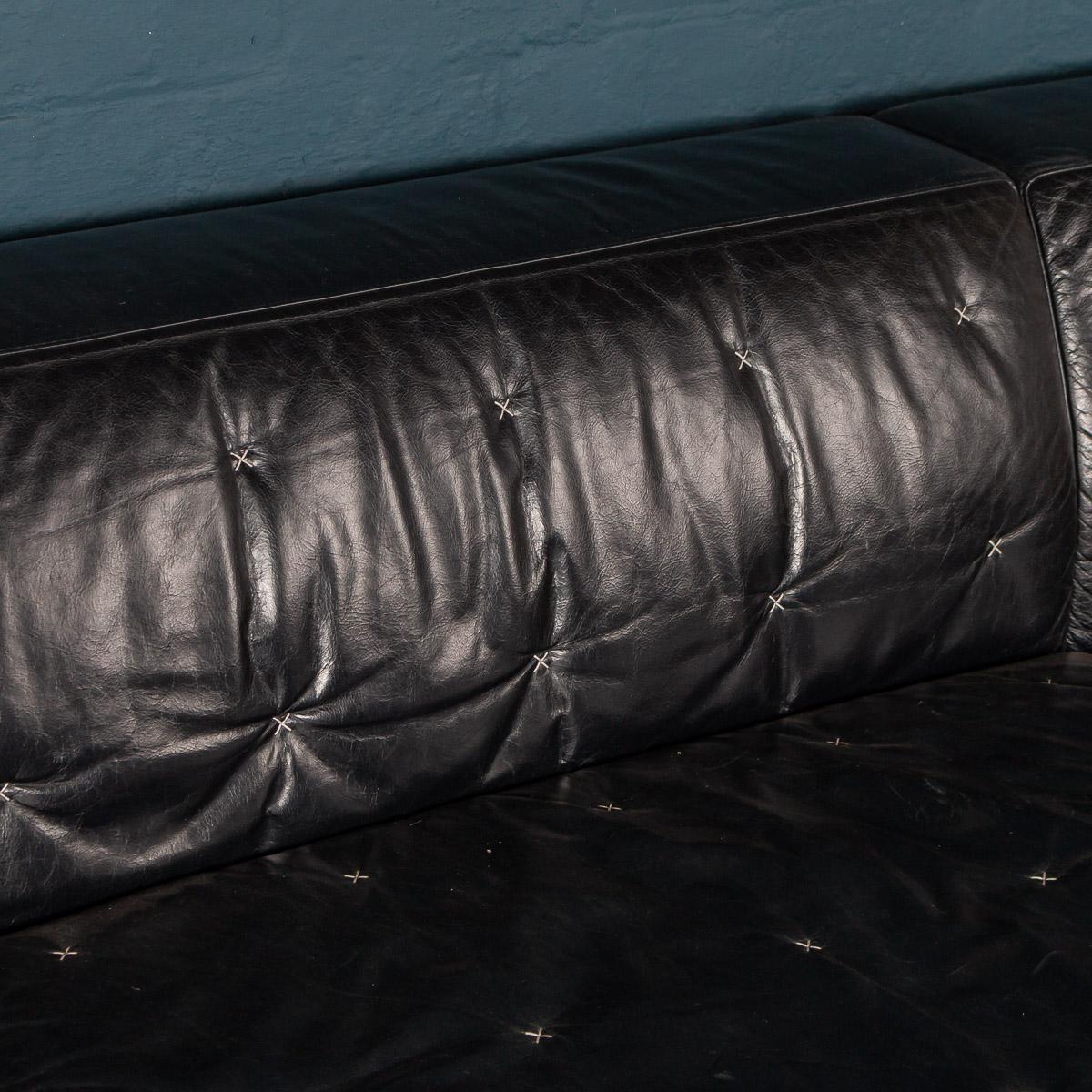Feathers Superb 21st Century Italian Three-Seat Leather Sofa By Poltrona Frau
