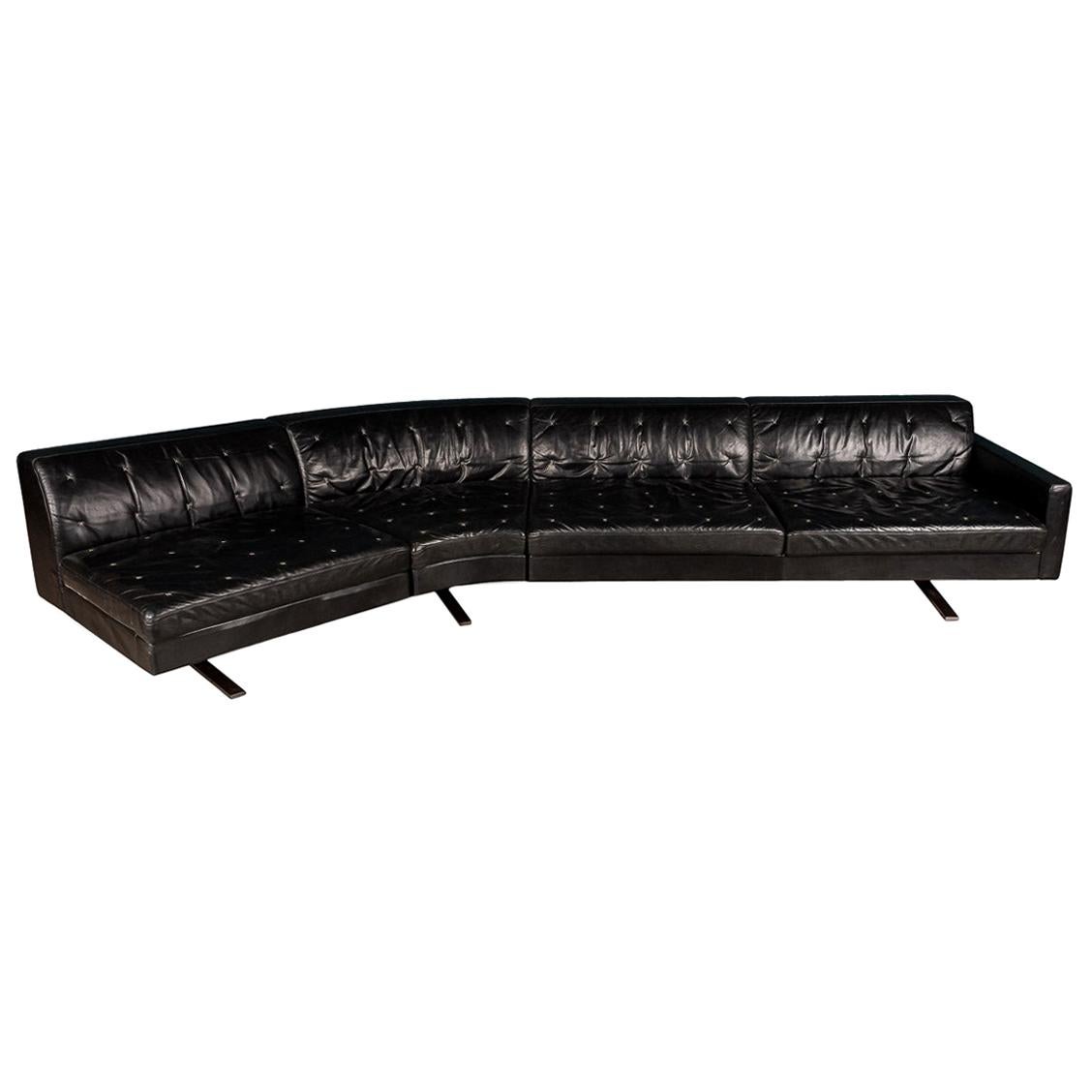 Superb 21st Century Italian Three-Seat Leather Sofa By Poltrona Frau