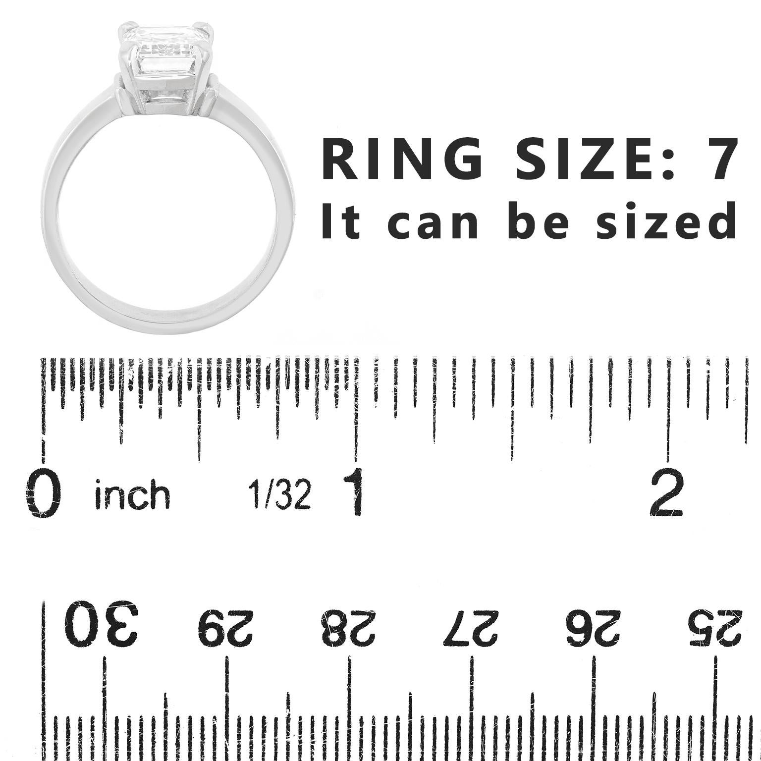 Superb 2.21 Carat E VVS1 Platinum Engagement Ring GIA For Sale 1