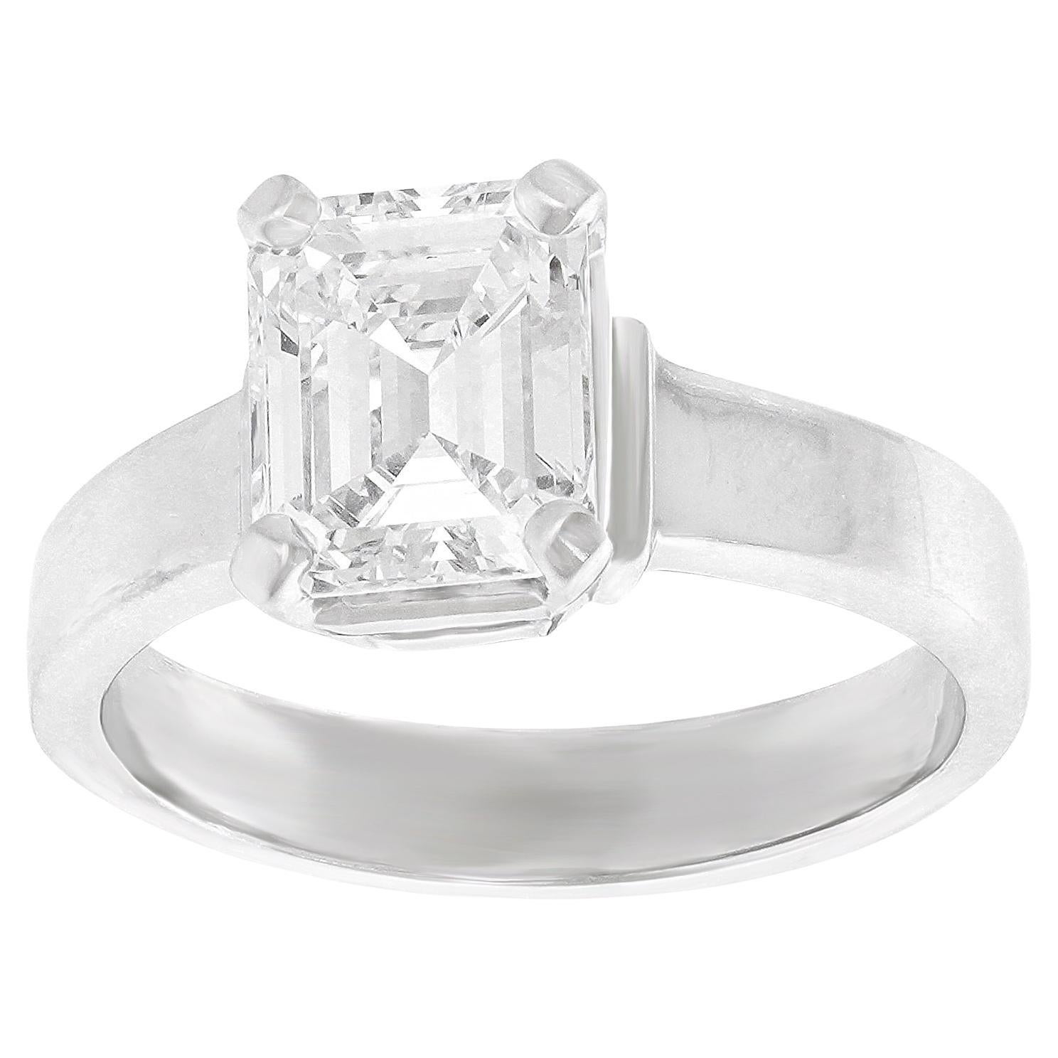 Superb 2.21 Carat E VVS1 Platinum Engagement Ring GIA