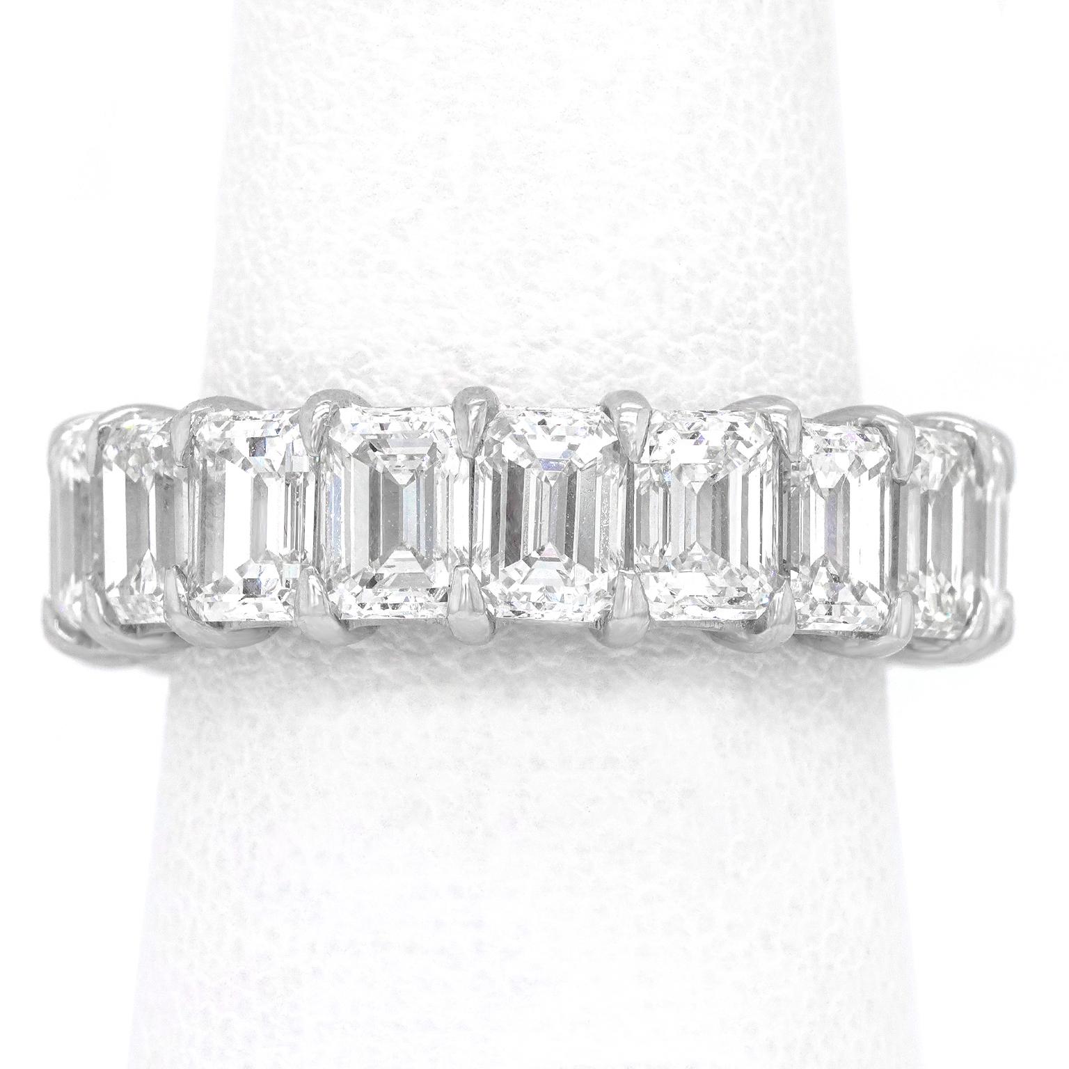 Emerald Cut Superb 8.0cttw Emerald-cut Diamond Eternity Band Platinum For Sale