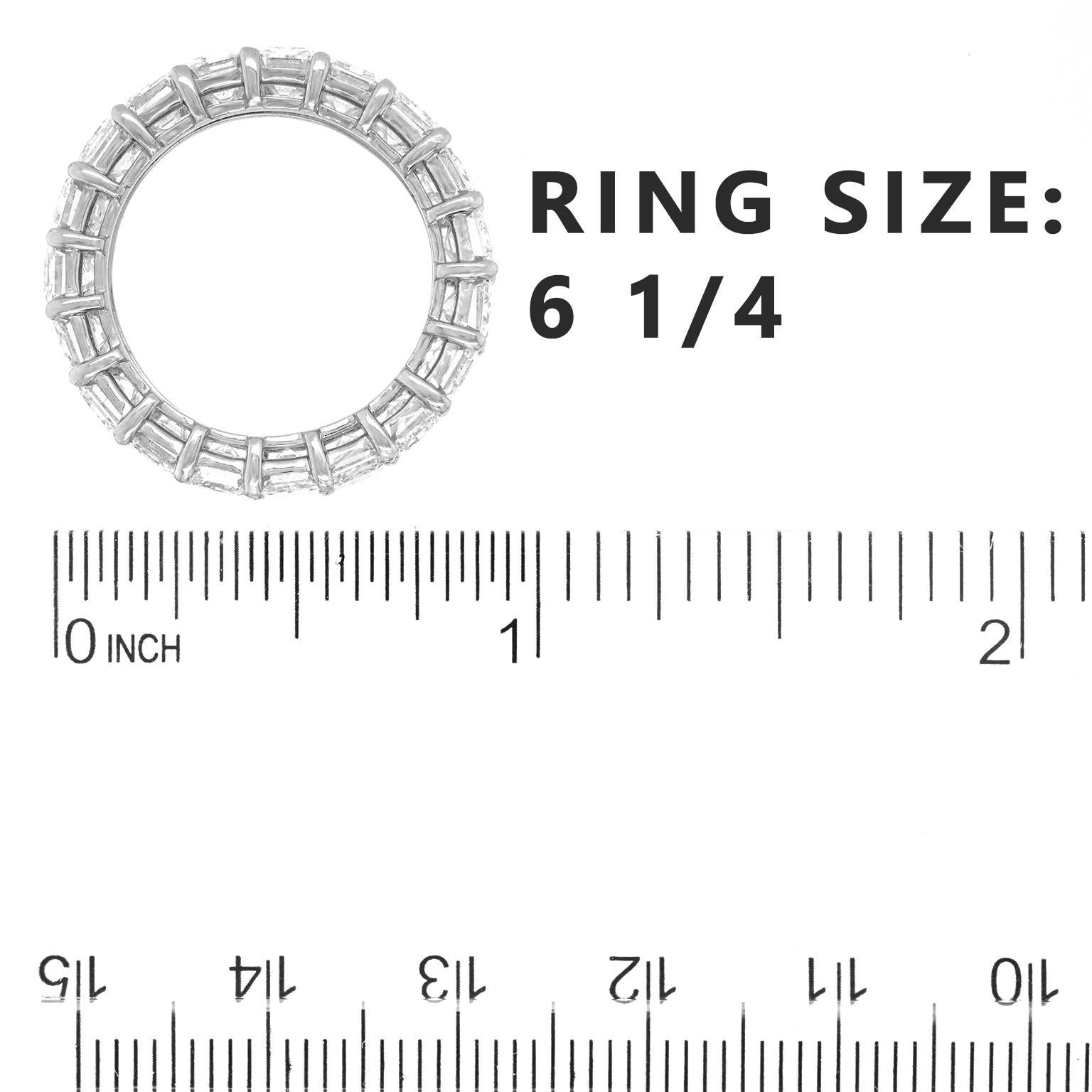 Superb 8.0cttw Emerald-cut Diamond Eternity Band Platinum For Sale 1