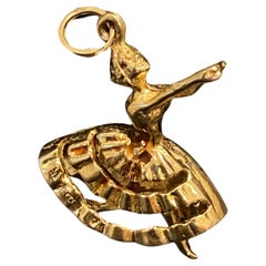 Vintage Superb 9K Yellow Gold Dancer / Ballerina with Moving Legs Charm. England, c1961.