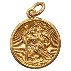 Superb 9K Yellow Gold Used Poseidon Olympian Coin Charm. England, c1962.