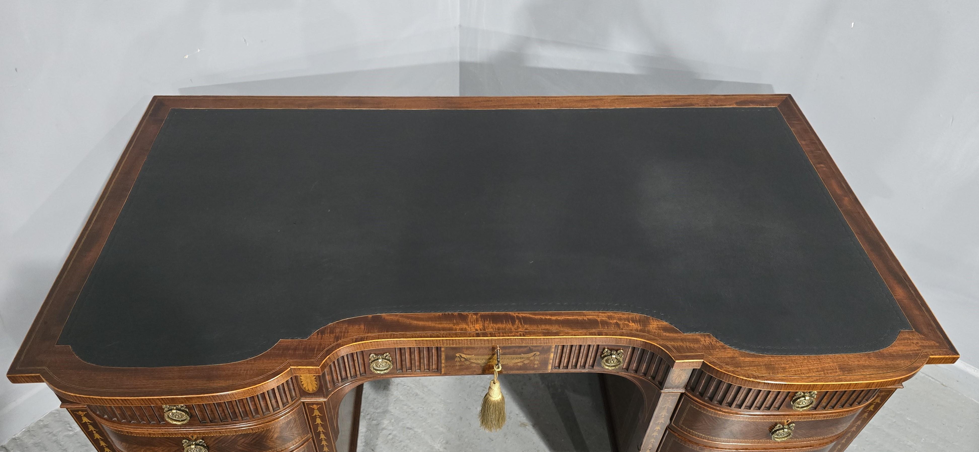 Mahogany Superb Adams Inlaid Desk For Sale