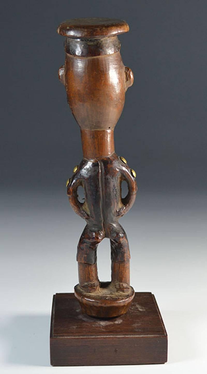 Congolese Superb African Tribal BaCongo Bakongo Colonial Staff Head For Sale