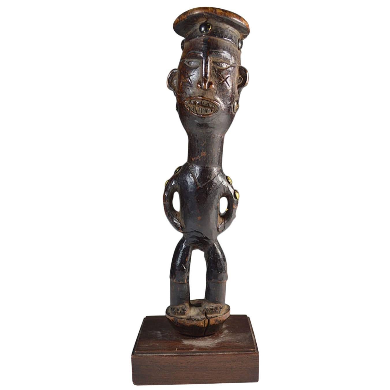 Superb African Tribal BaCongo Bakongo Colonial Staff Head For Sale