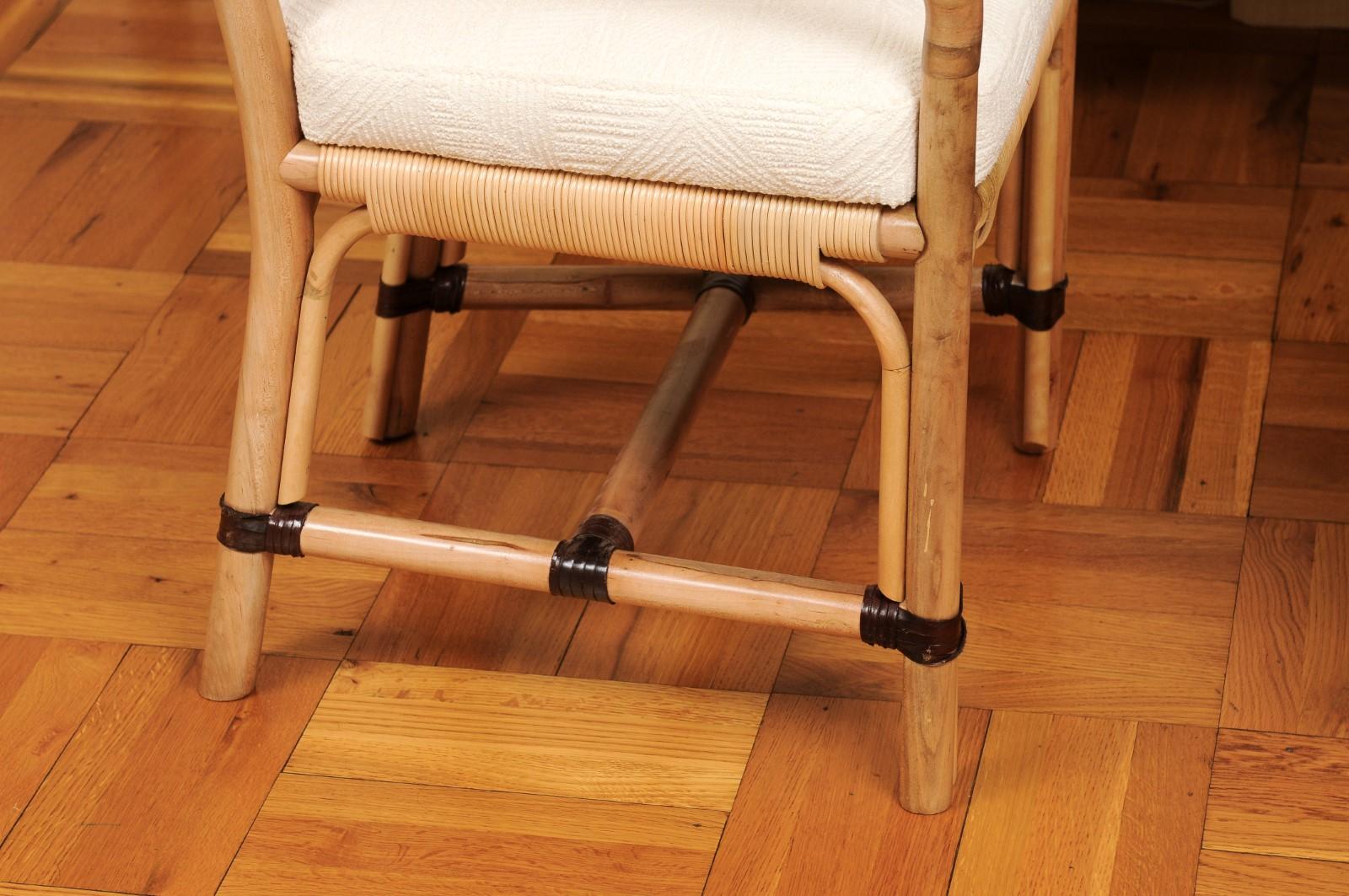 Superbo set di 12 sedie da pranzo in canna merbau ALL ARMS di John Hutton per Donghia in vendita 1