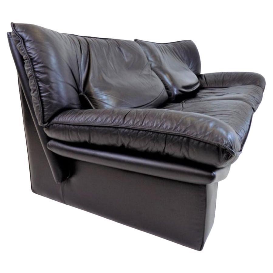 Fin du 20e siècle Superbe Canapé bas en cuir italien Nicoletti Salotti Post Modern en vente