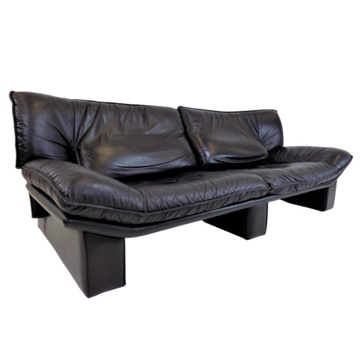 Superbe Canapé bas en cuir italien Nicoletti Salotti Post Modern en vente 2