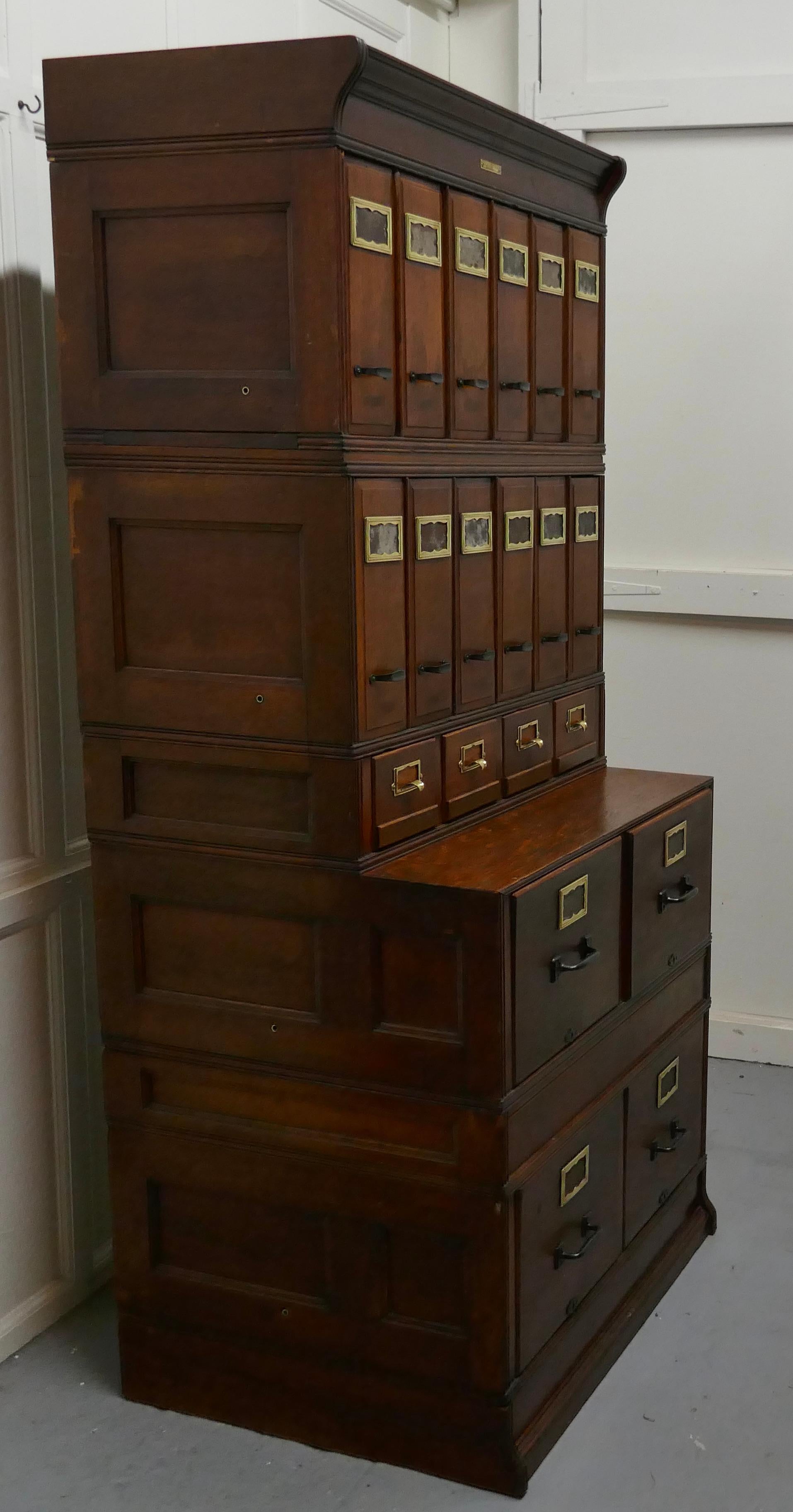 Oak Superb American Stacking Filing Cabinet by Yawman and Erbe    For Sale